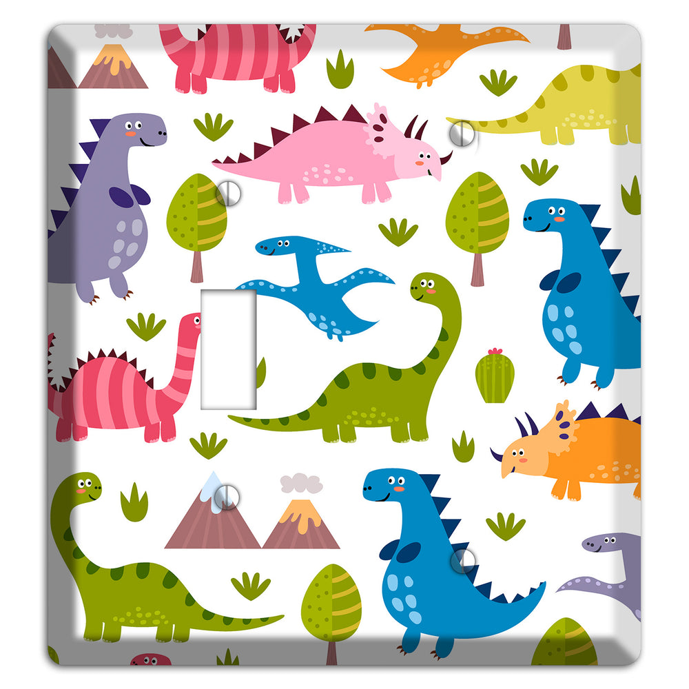 Dino Friends (Bright) Toggle / Blank Wallplate
