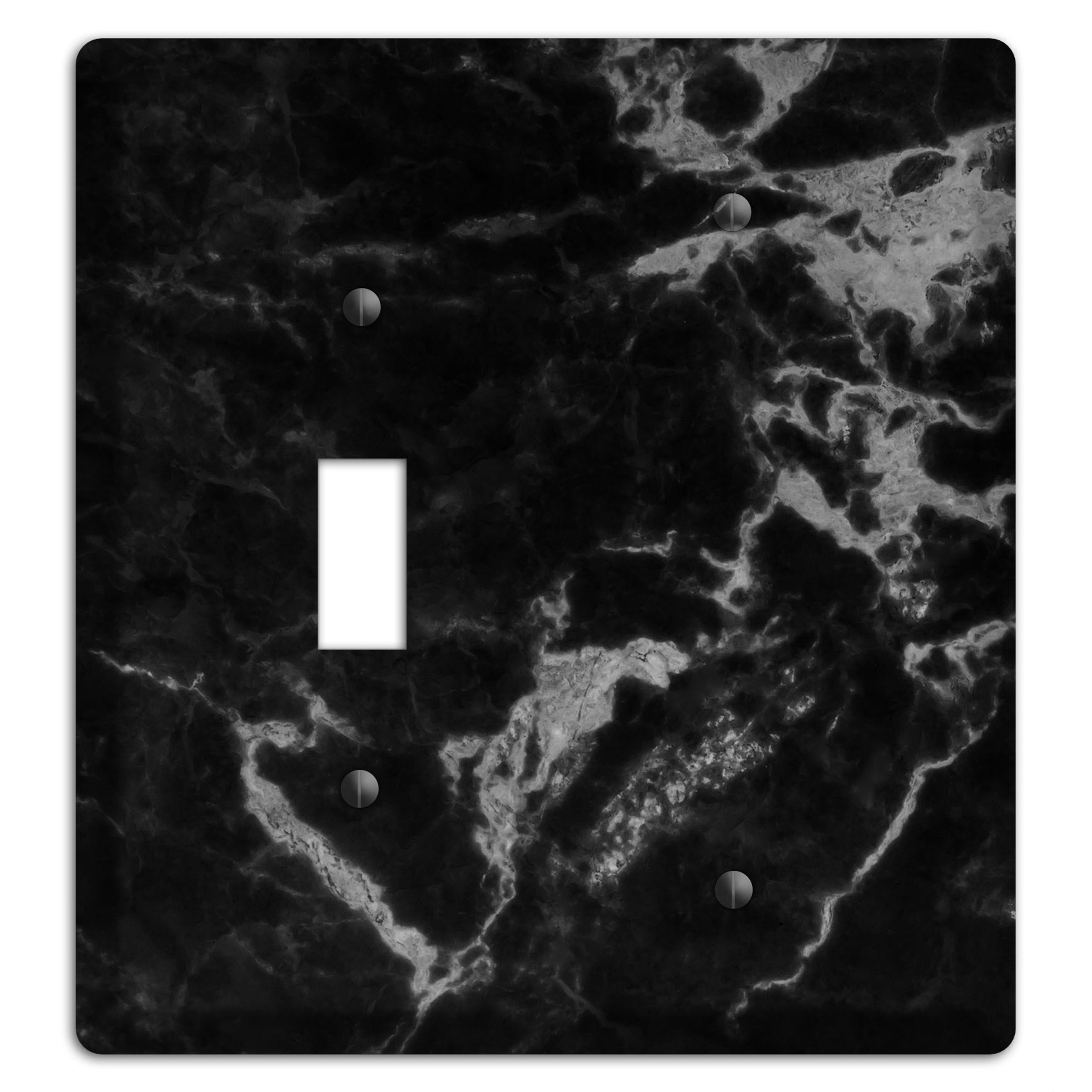 Black and Silver Marble Toggle / Blank Wallplate