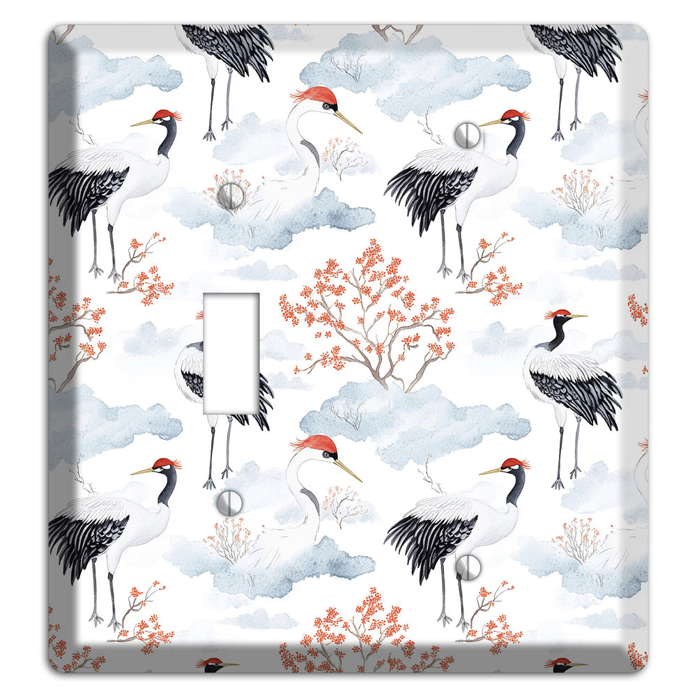 Crimson Crown Cranes Toggle / Blank Wallplate