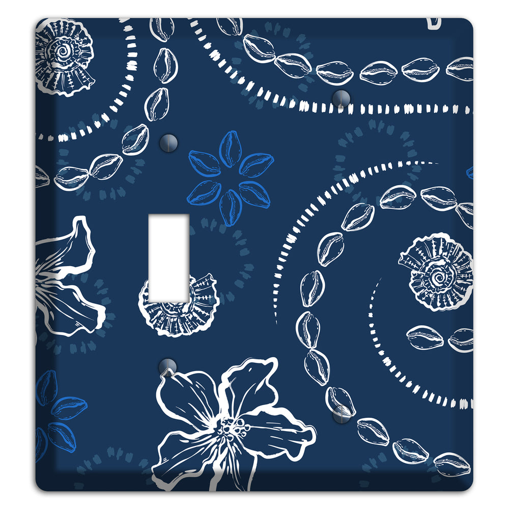 Indigo Cowrie Spiral Toggle / Blank Wallplate