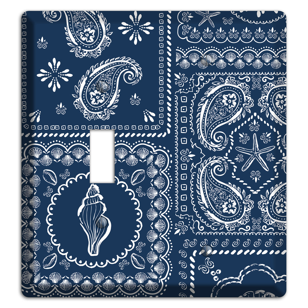 Navy Paisley Patchwork Toggle / Blank Wallplate