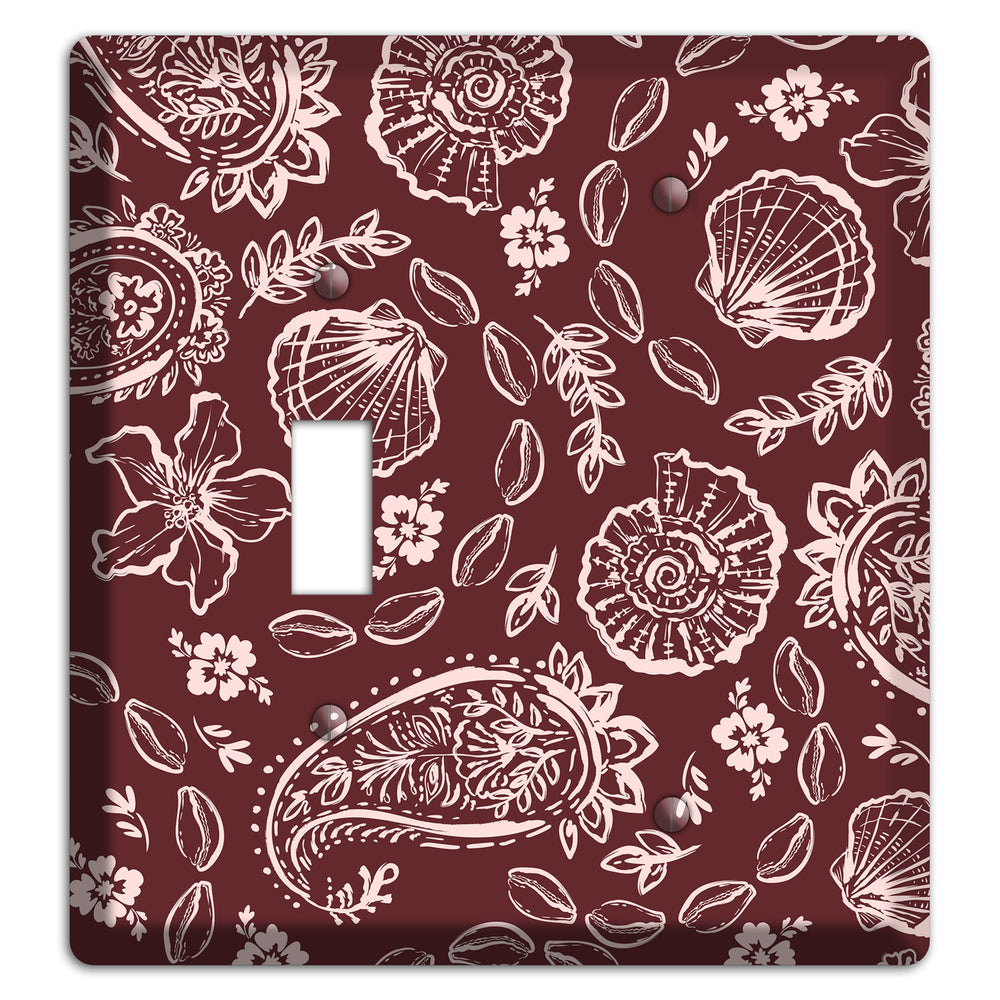 Crimson Shell Paisley Toggle / Blank Wallplate