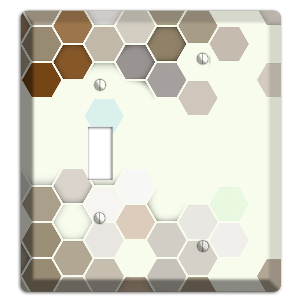 Earth-Toned Honeycomb Mosaic Toggle / Blank Wallplate