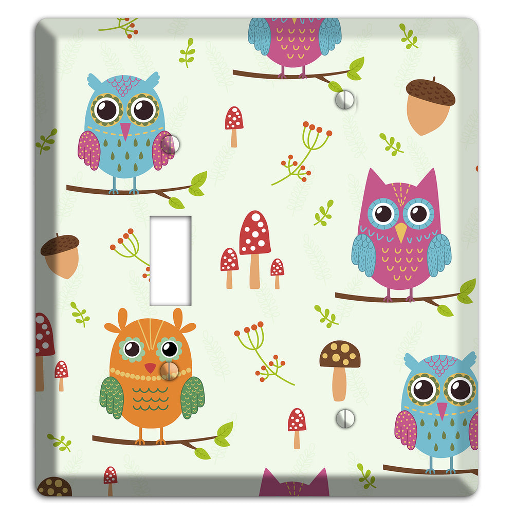 Forest Owls (Mint) Toggle / Blank Wallplate