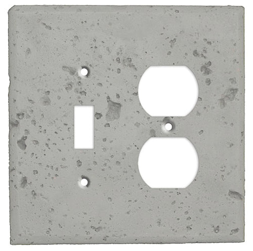Gray Stone Toggle / Duplex Outlet Cover Plate