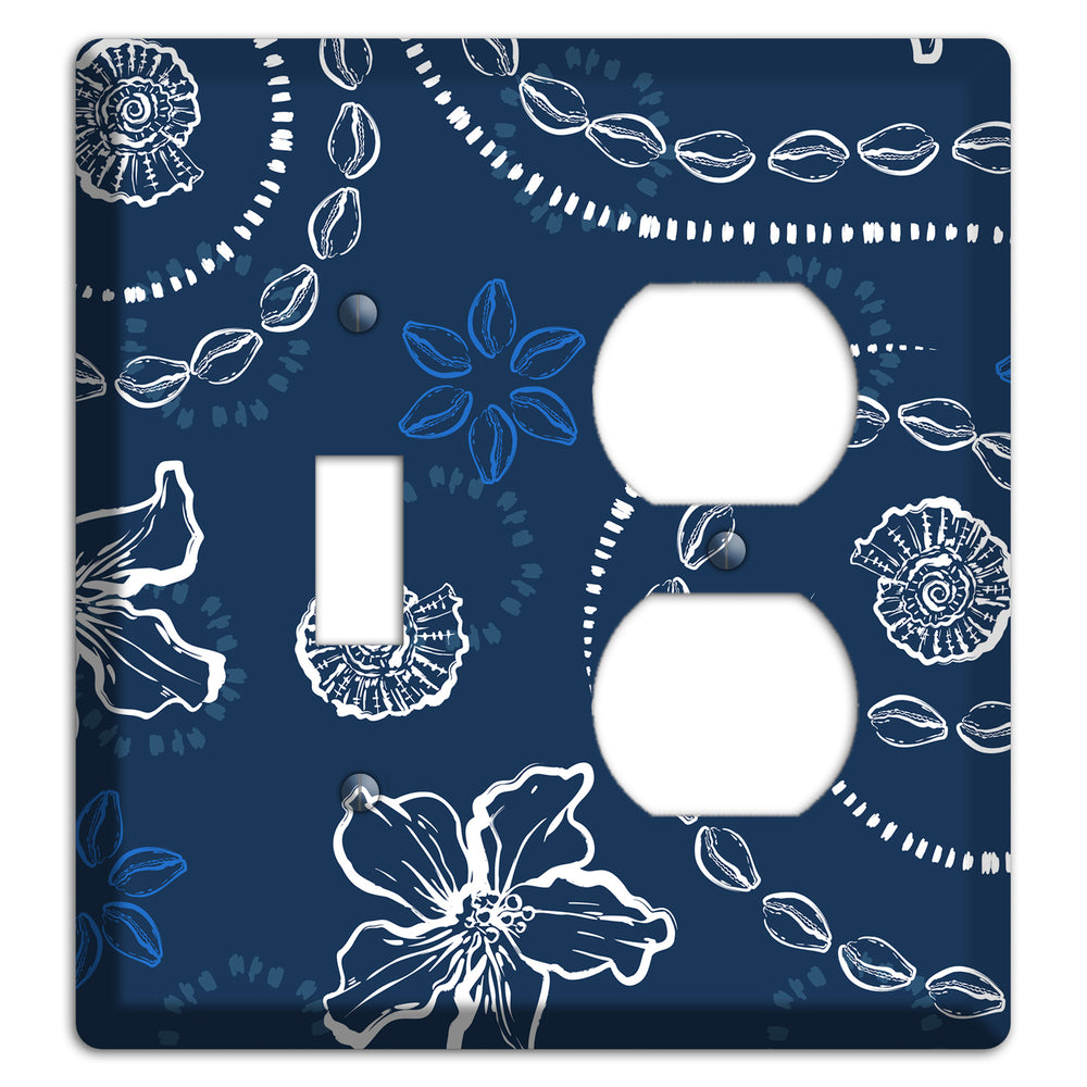 Indigo Cowrie Spiral Toggle / Duplex Wallplate