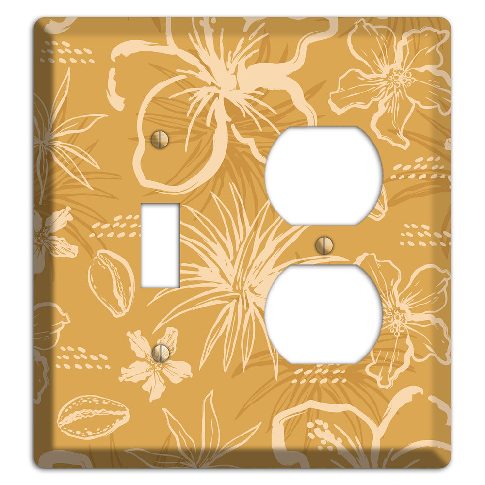 Golden Hibiscus Drift Toggle / Duplex Wallplate