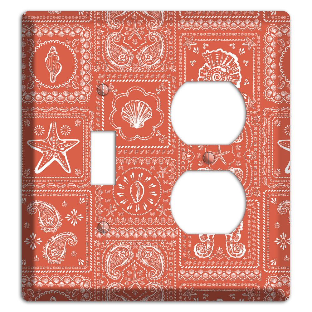 Terracotta Shell Patchwork Toggle / Duplex Wallplate