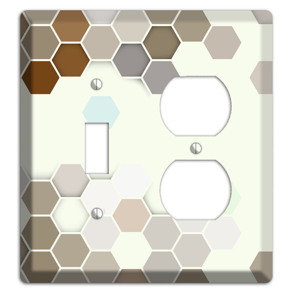 Earth-Toned Honeycomb Mosaic Toggle / Duplex Wallplate