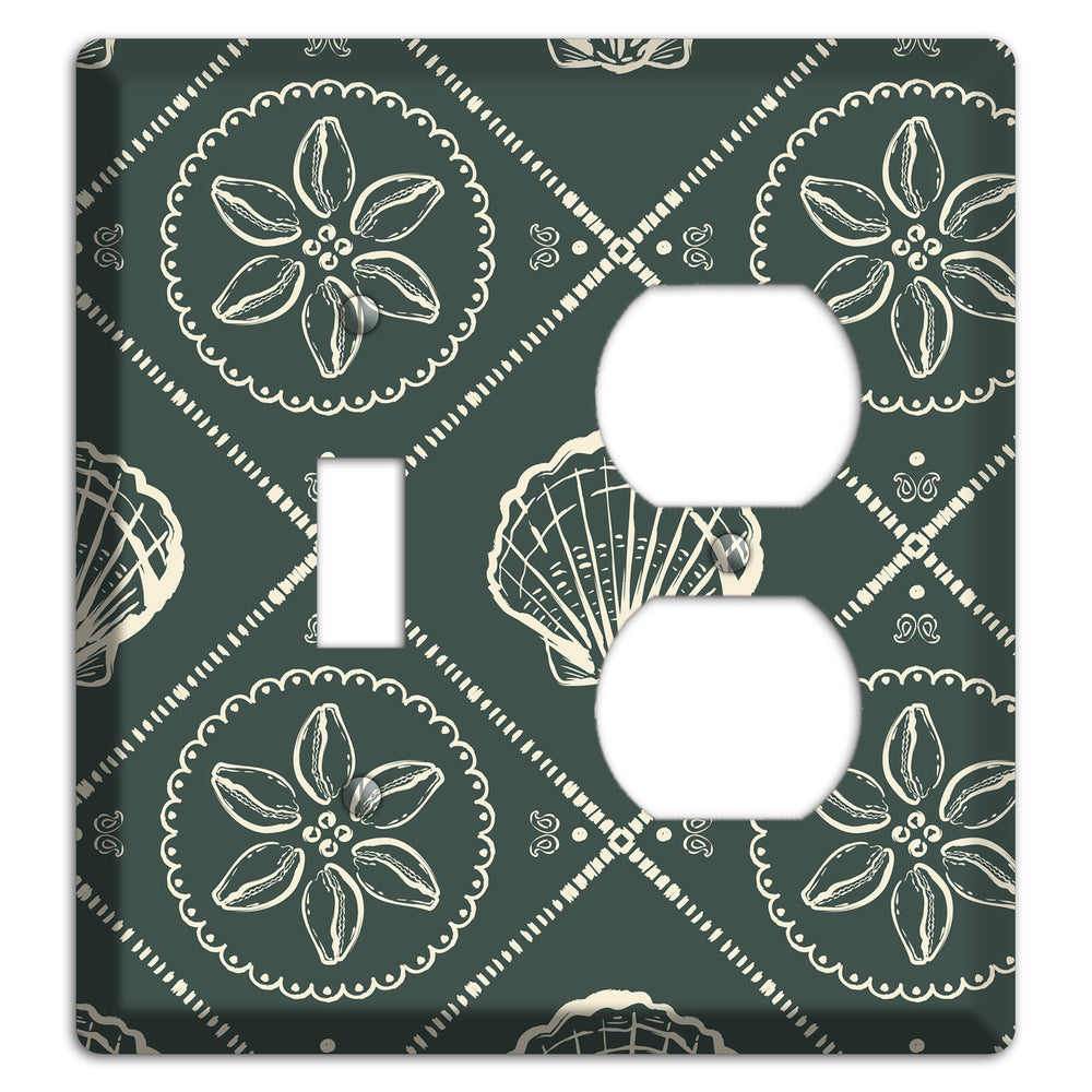 Slate Cowrie Medallion Toggle / Duplex Wallplate