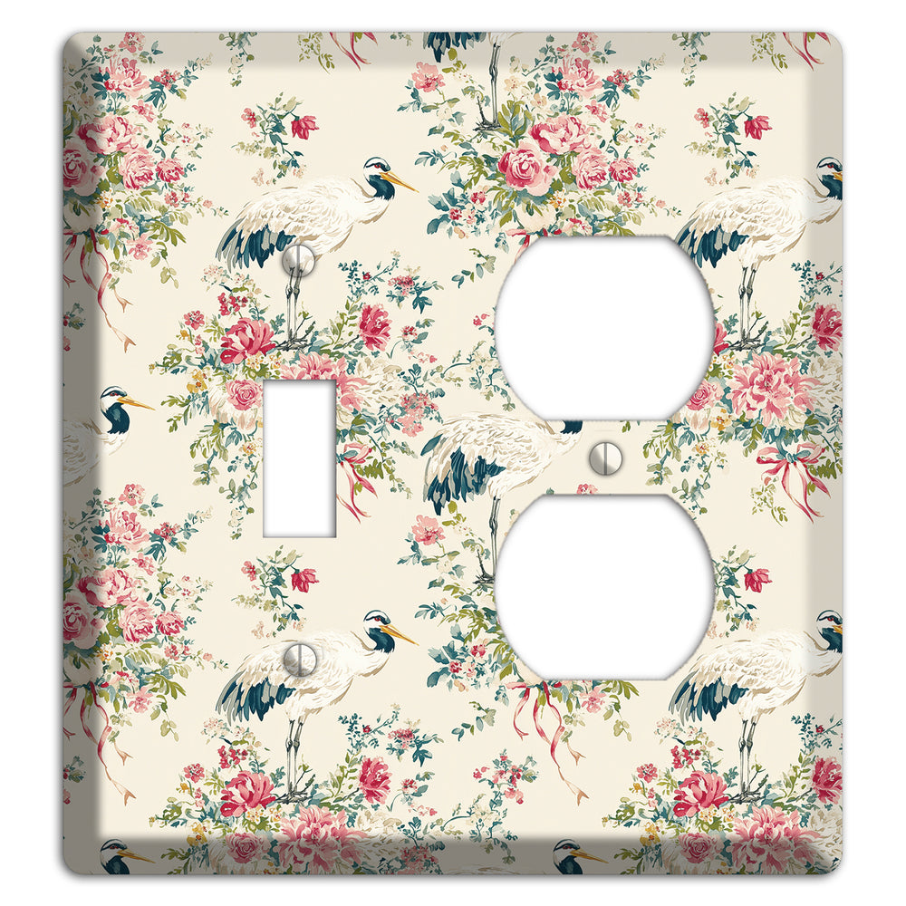 Blossom & Crane Toggle / Duplex Wallplate