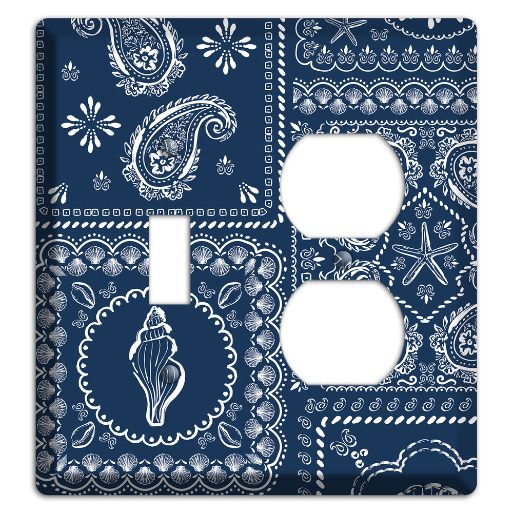 Navy Paisley Patchwork Toggle / Duplex Wallplate