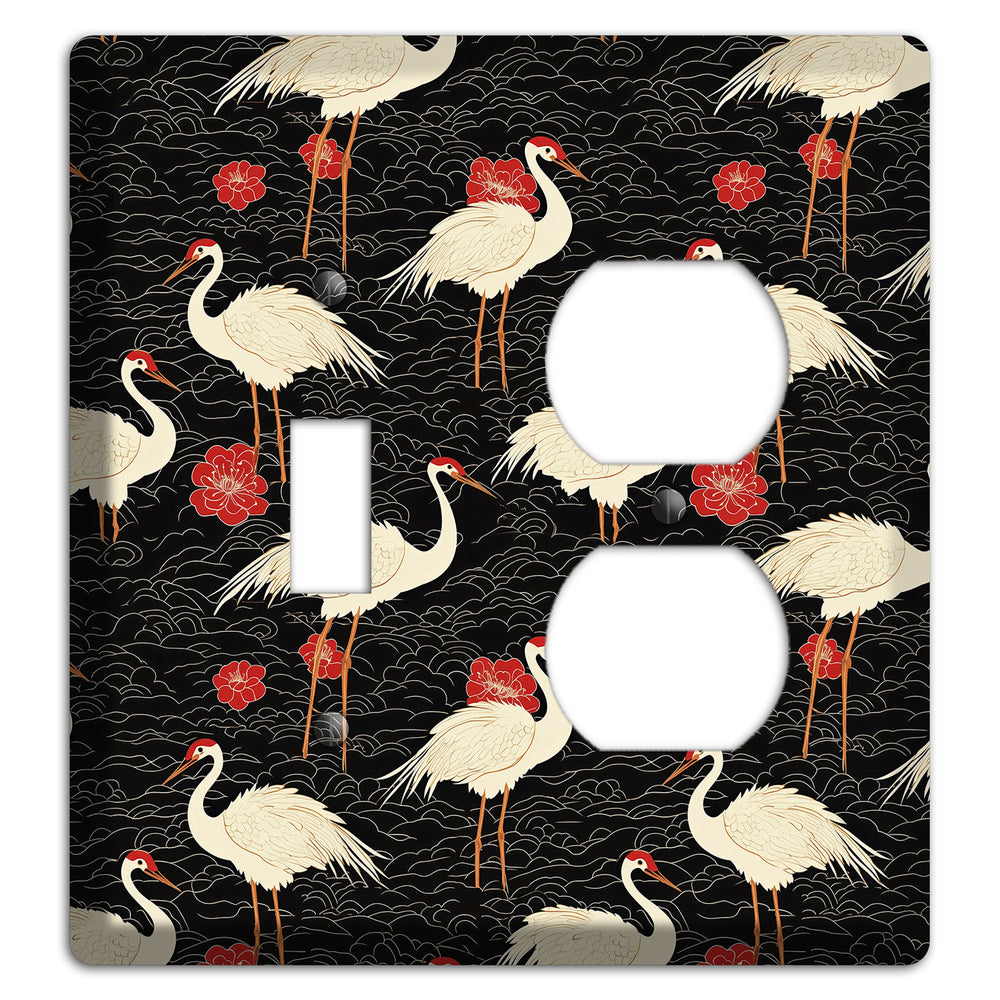 Ebony Crane Vigil Toggle / Duplex Wallplate