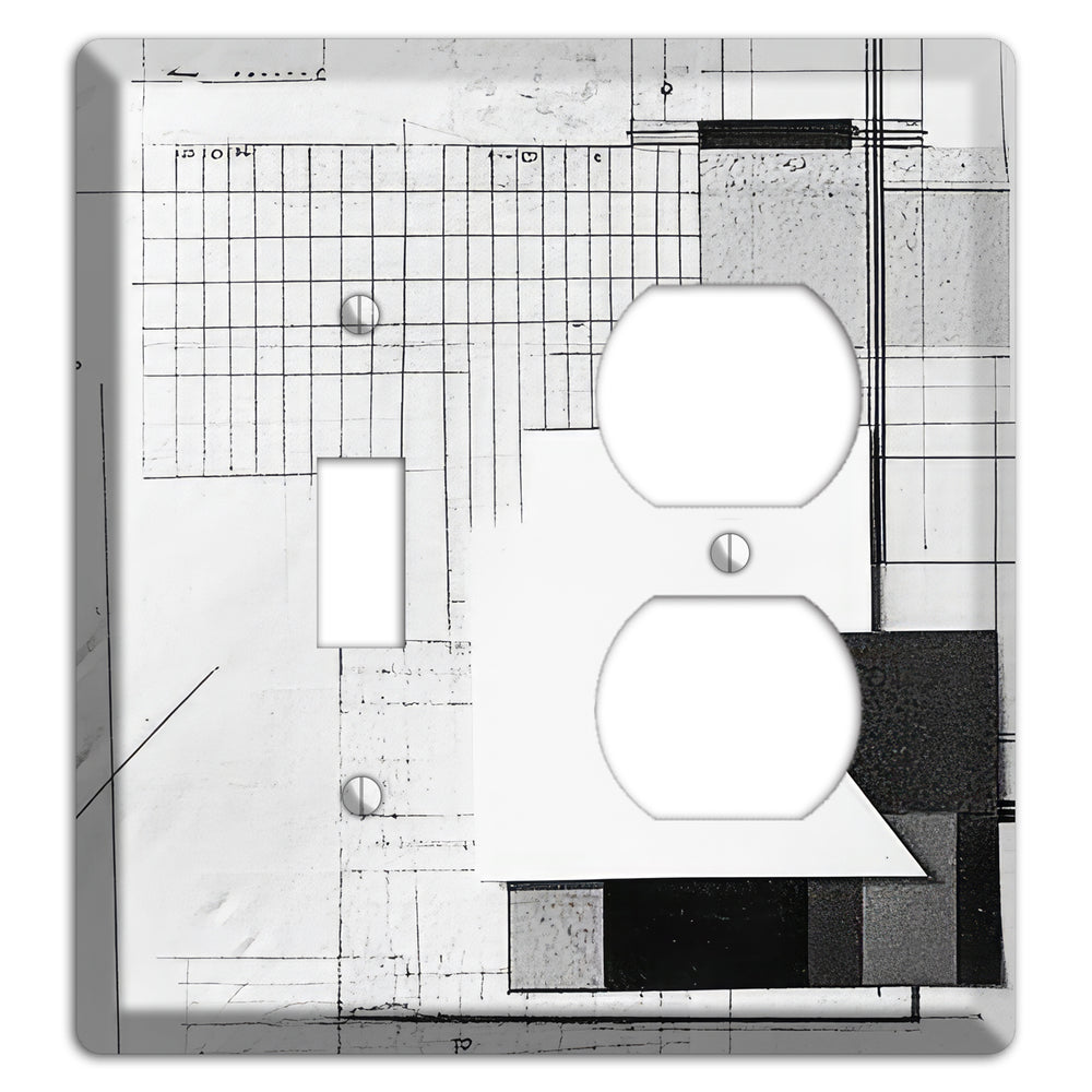 Blueprint Palimpsest Toggle / Duplex Wallplate