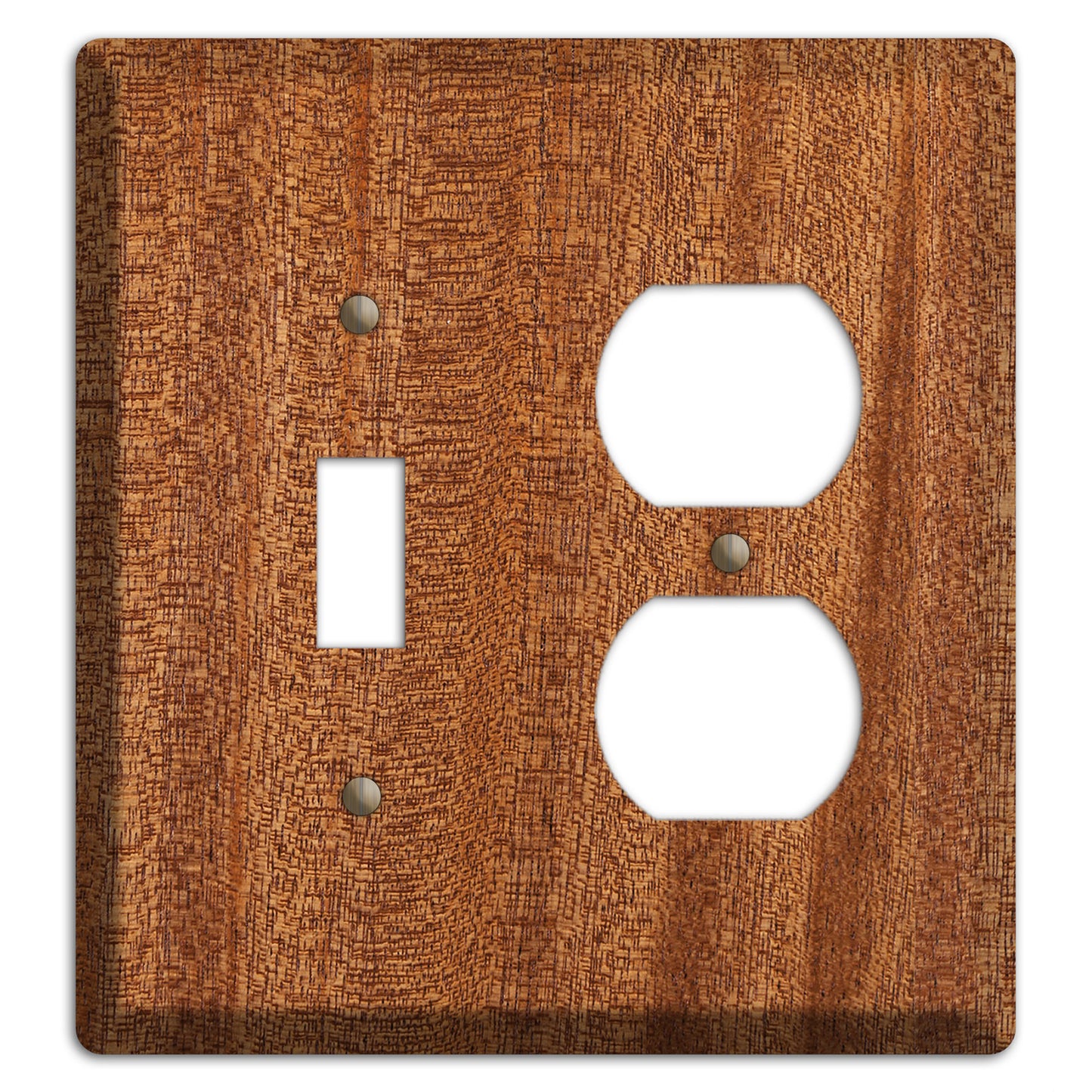 Mahogany Wood Toggle / Duplex Outlet Cover Plate