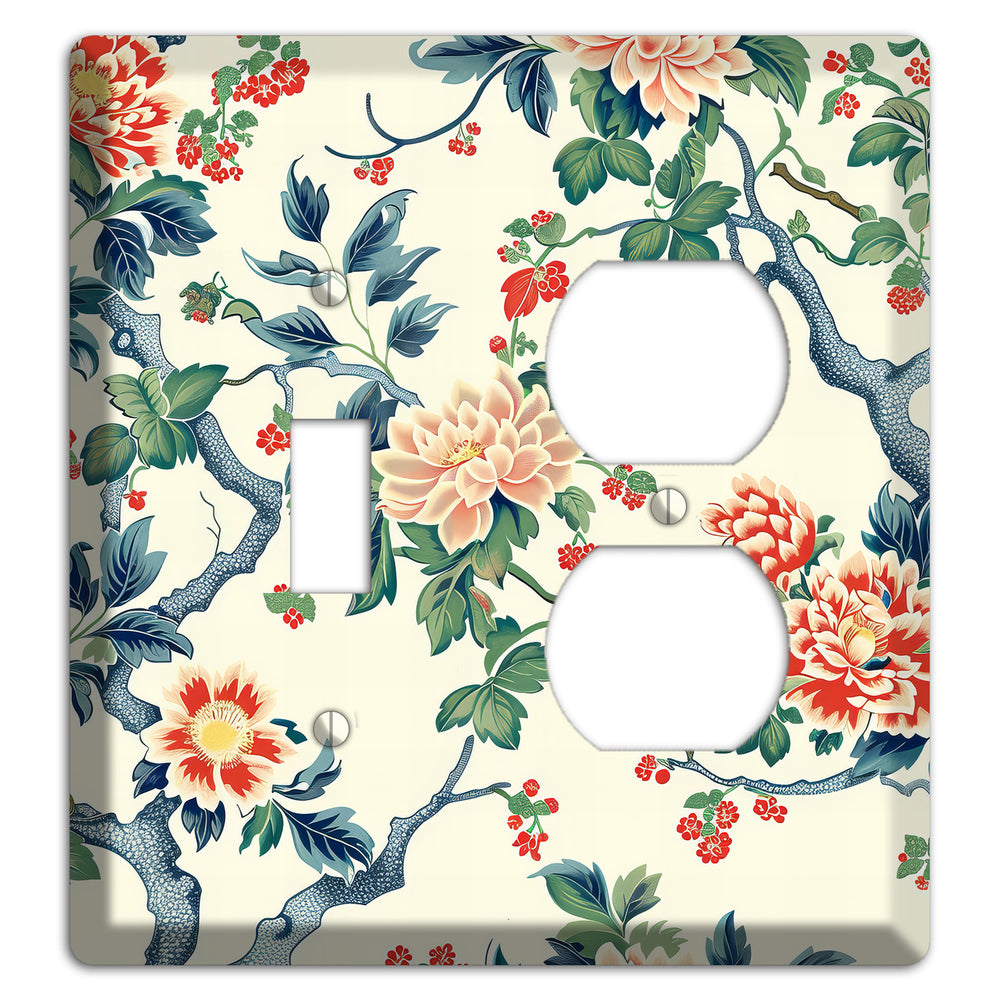 Peony & Branch Toggle / Duplex Wallplate