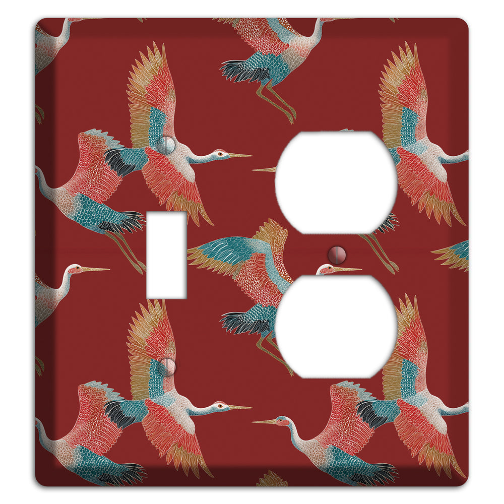 Crimson Heron Dance Toggle / Duplex Wallplate