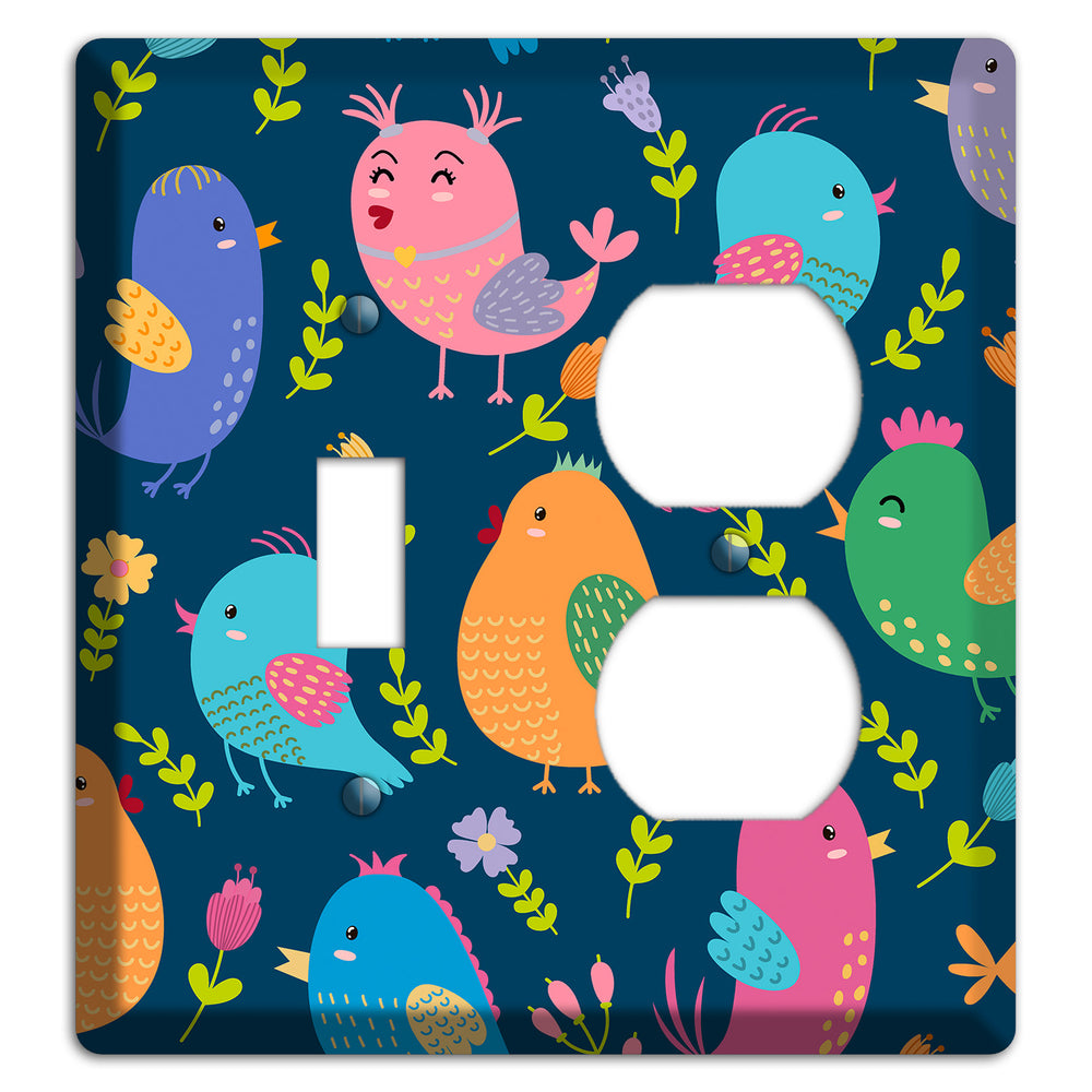 Jungle Chorus (Navy) Toggle / Duplex Wallplate