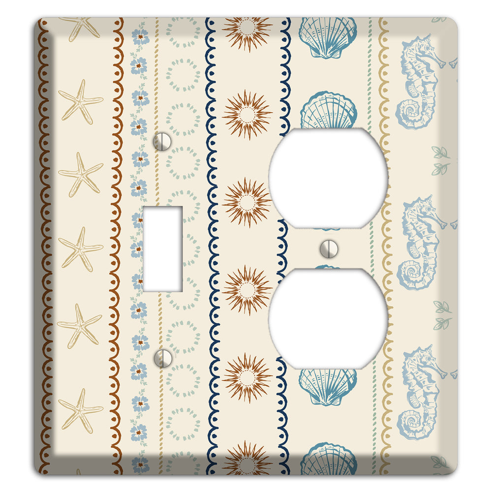 Ivory Seahorse Stripe Toggle / Duplex Wallplate