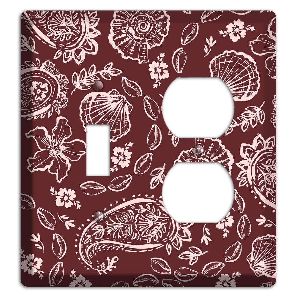 Crimson Shell Paisley Toggle / Duplex Wallplate