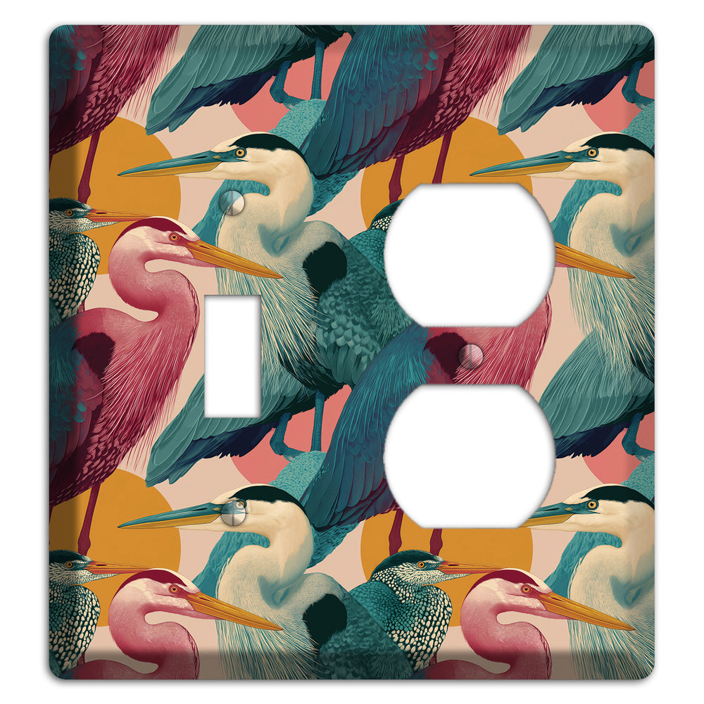Teal Heron Mosaic Toggle / Duplex Wallplate