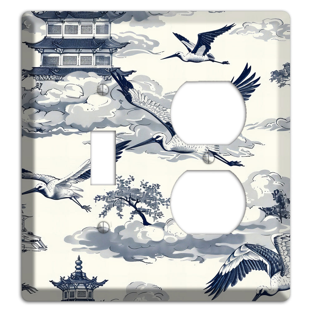 Crane Sky Toile Toggle / Duplex Wallplate