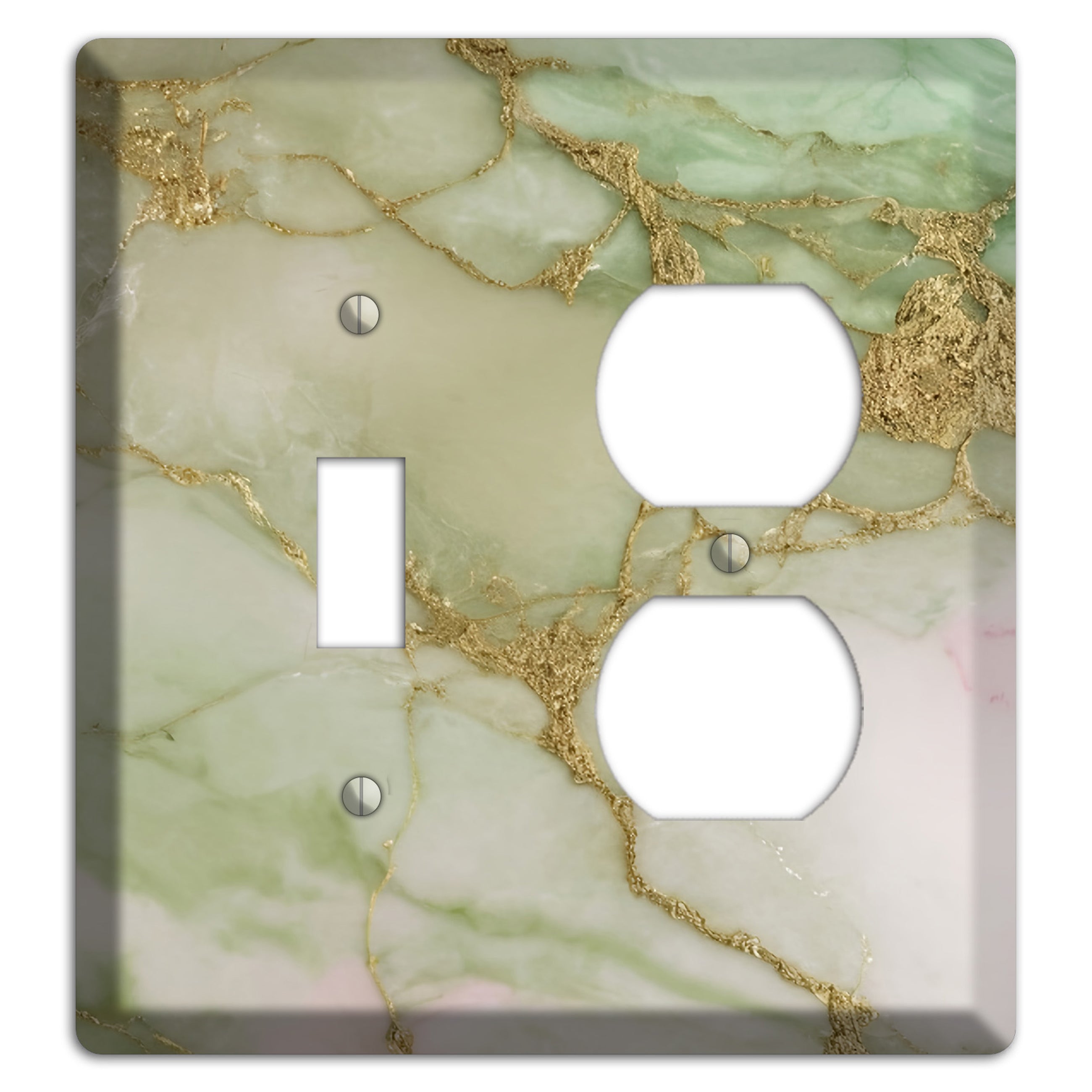 Swamp Green Marble Toggle / Duplex Wallplate