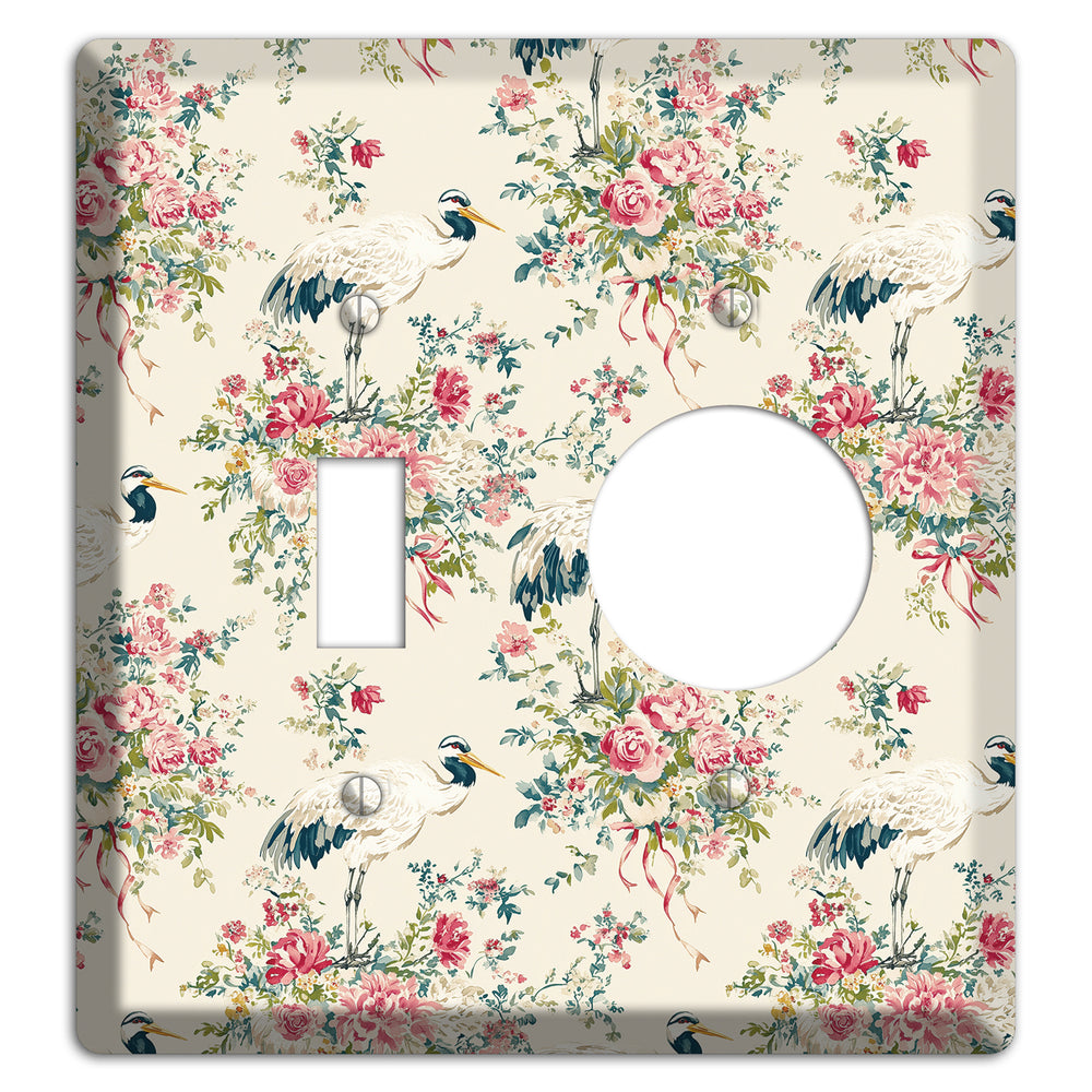 Blossom & Crane Toggle / Receptacle Wallplate