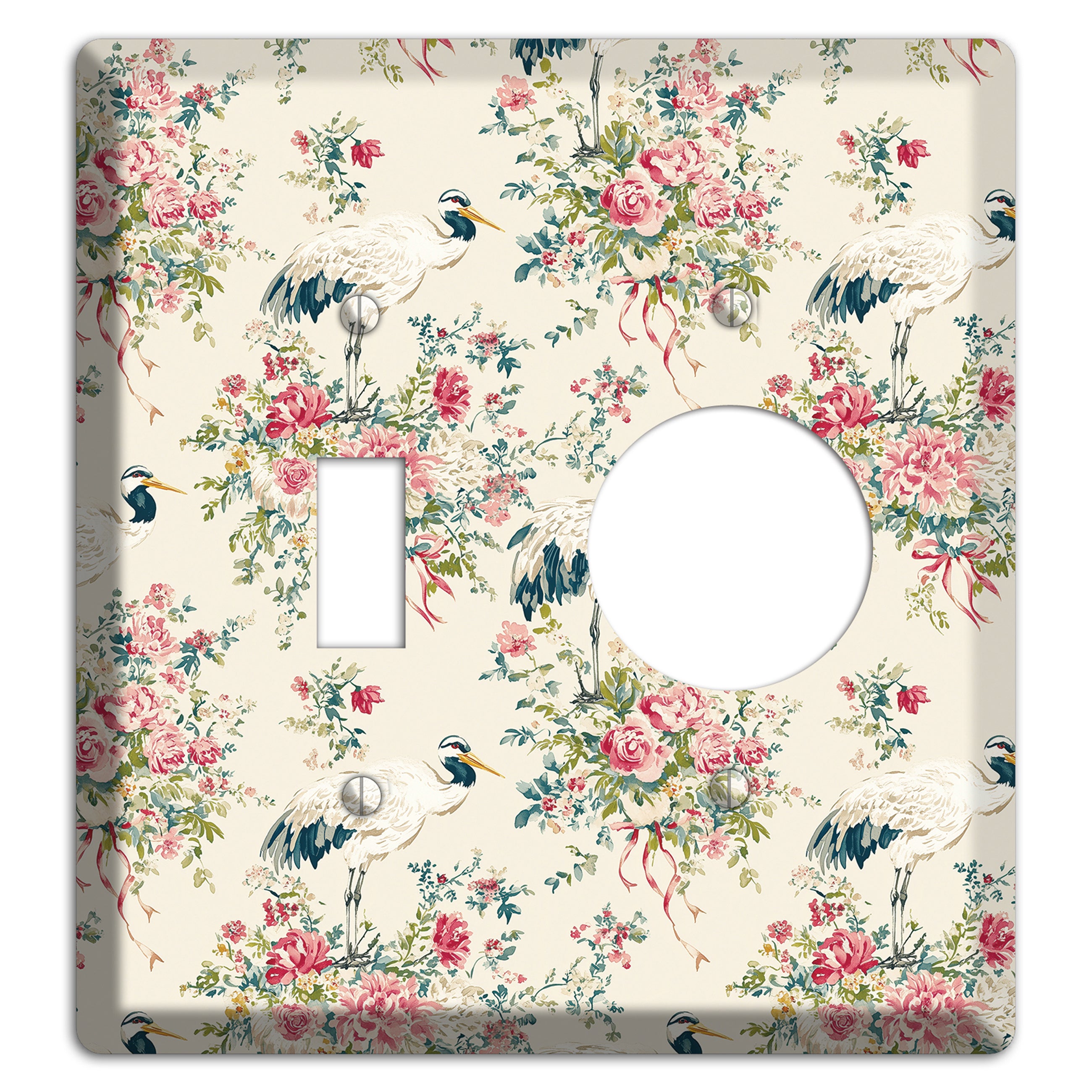 Blossom & Crane Toggle / Receptacle Wallplate