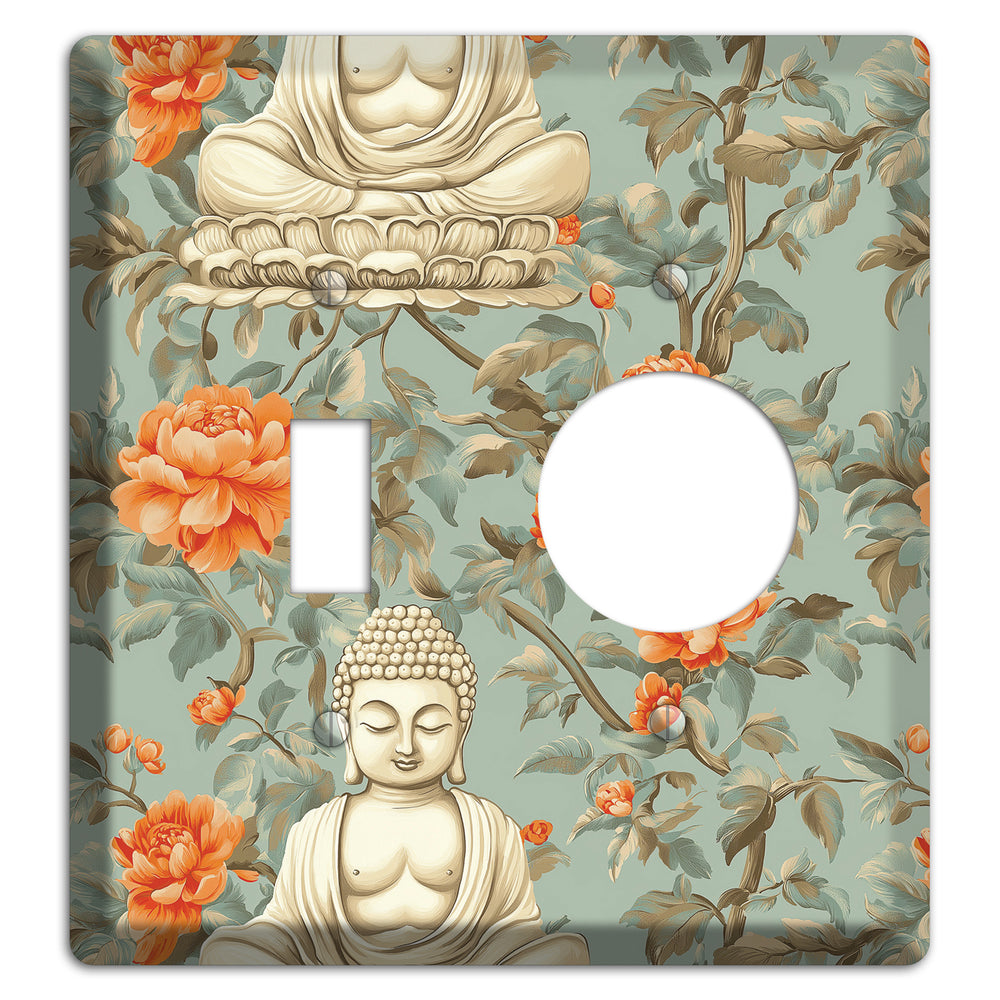 Lotus & Peony Toggle / Receptacle Wallplate