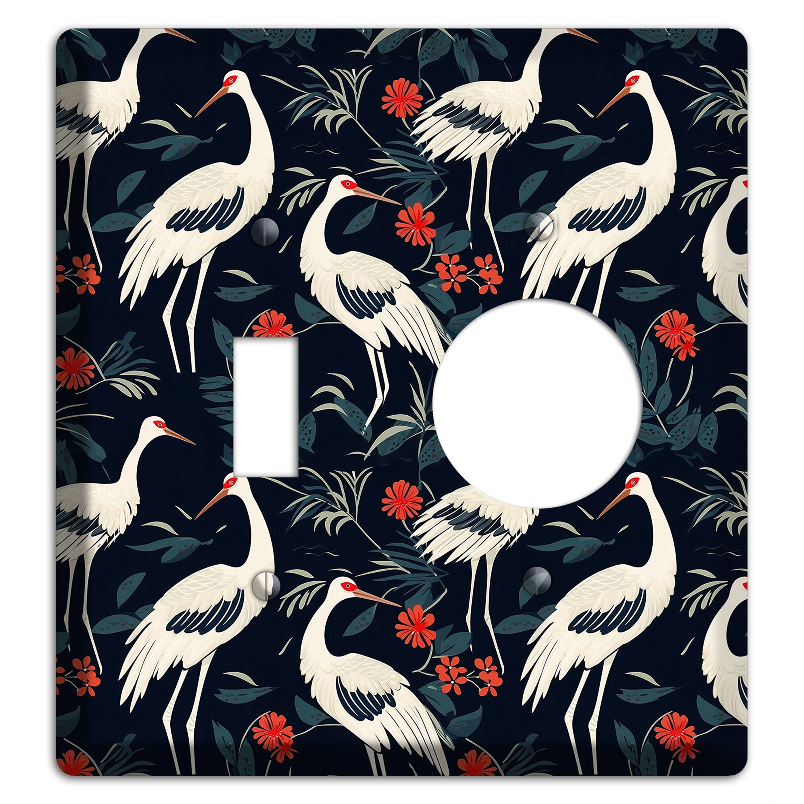 Midnight Plume Garden Toggle / Receptacle Wallplate