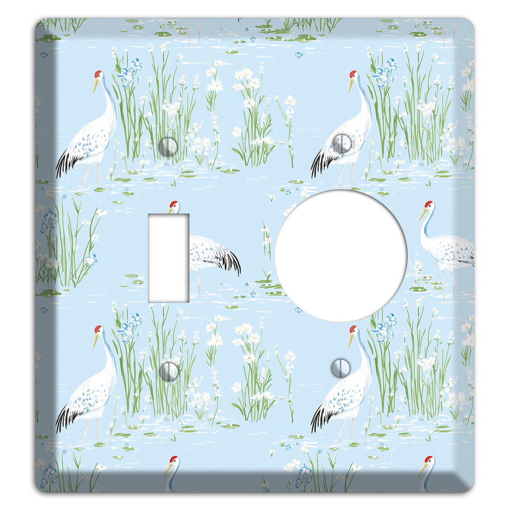 Azure Crane Sanctuary Toggle / Receptacle Wallplate