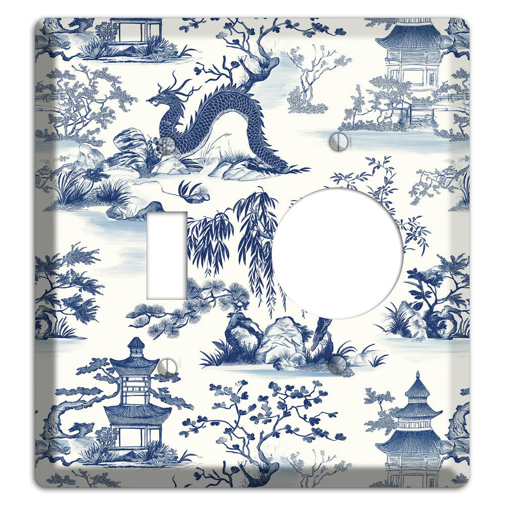 Dragon & Pagoda Toggle / Receptacle Wallplate