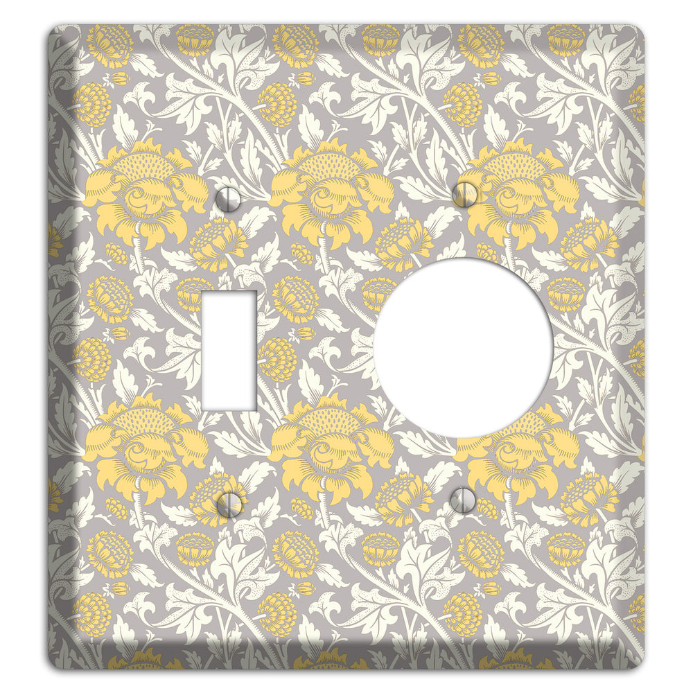 Golden Peony Lace Toggle / Receptacle Wallplate