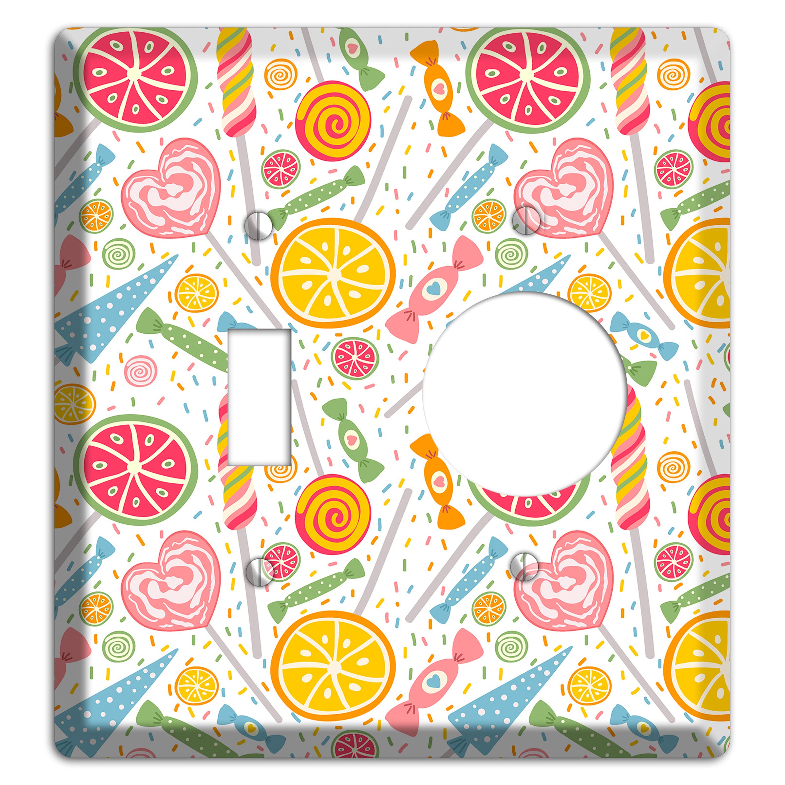 Candy Carnival (White) Toggle / Receptacle Wallplate
