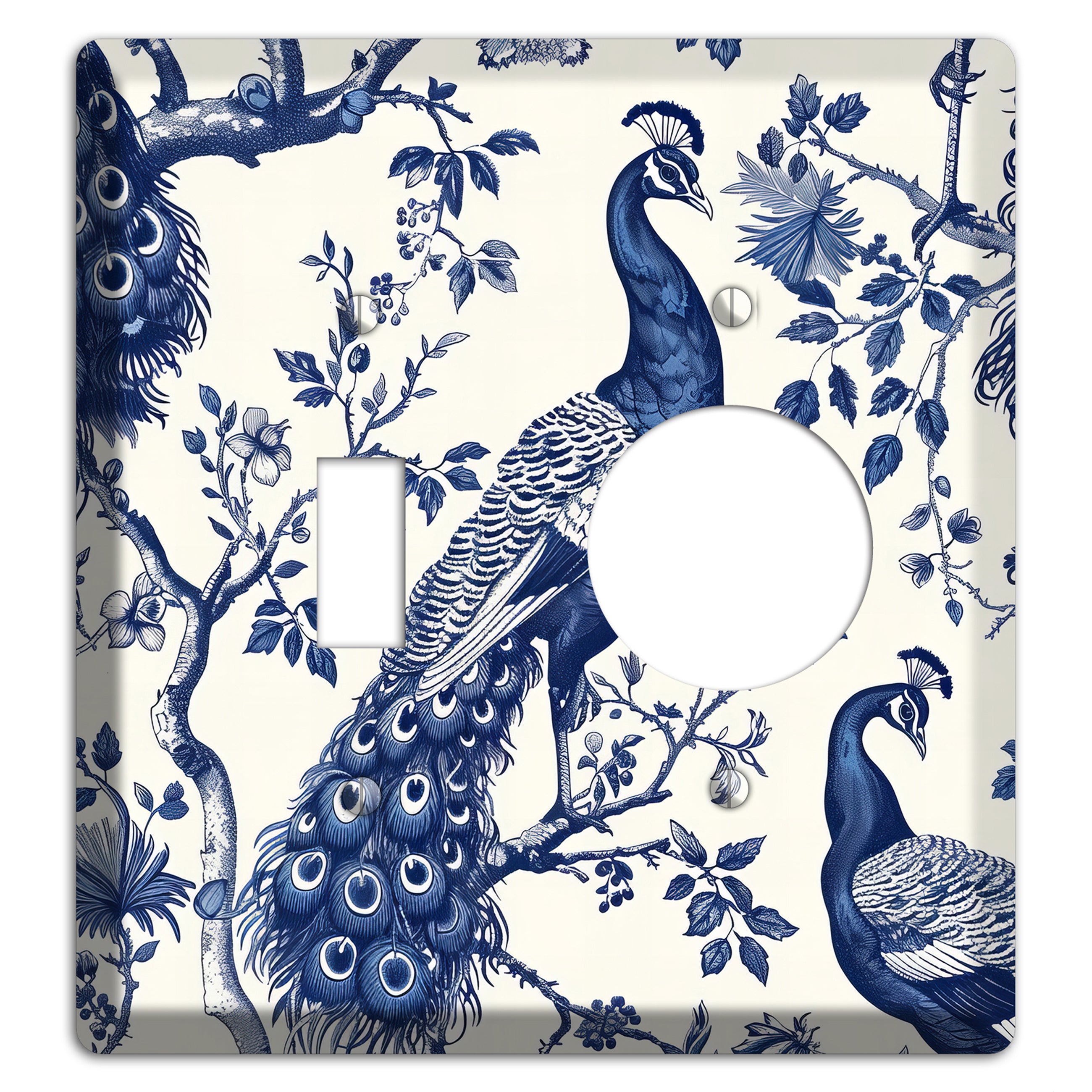 Peacock & Bough Toggle / Receptacle Wallplate