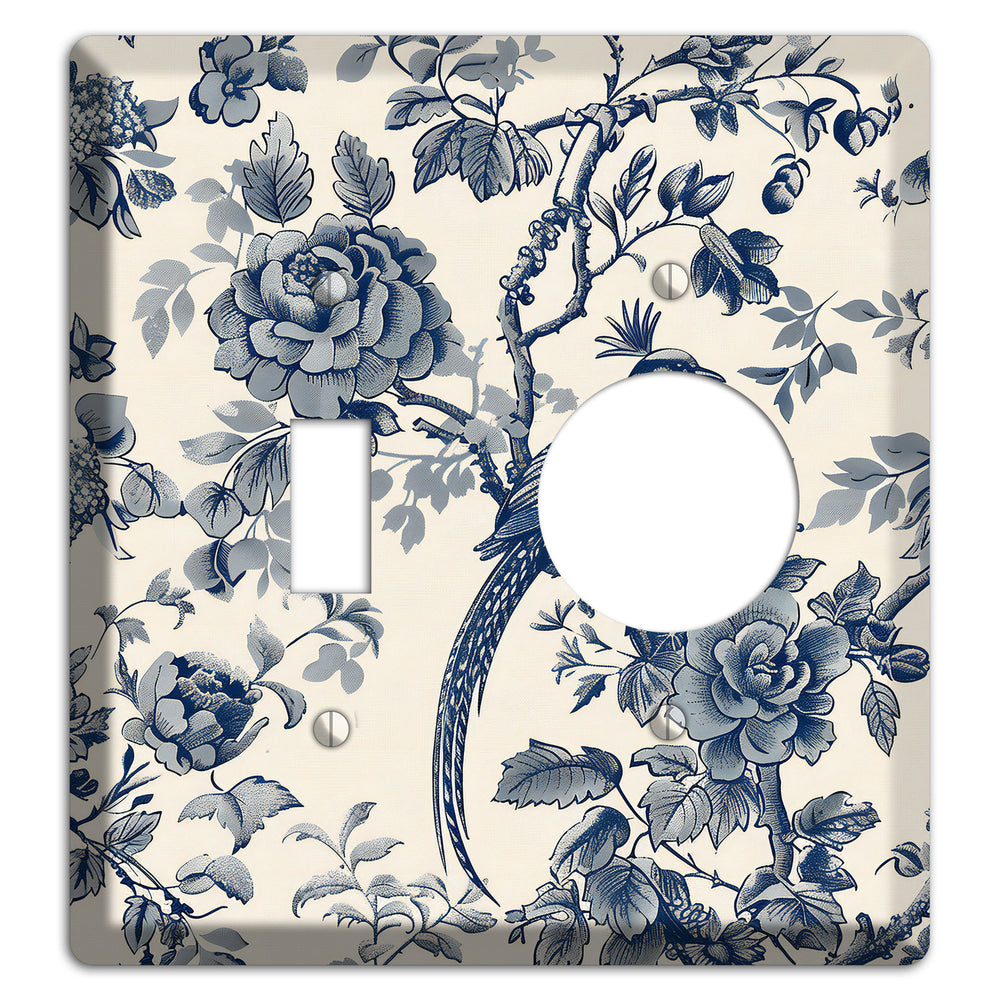 Pheasant & Peony Toggle / Receptacle Wallplate