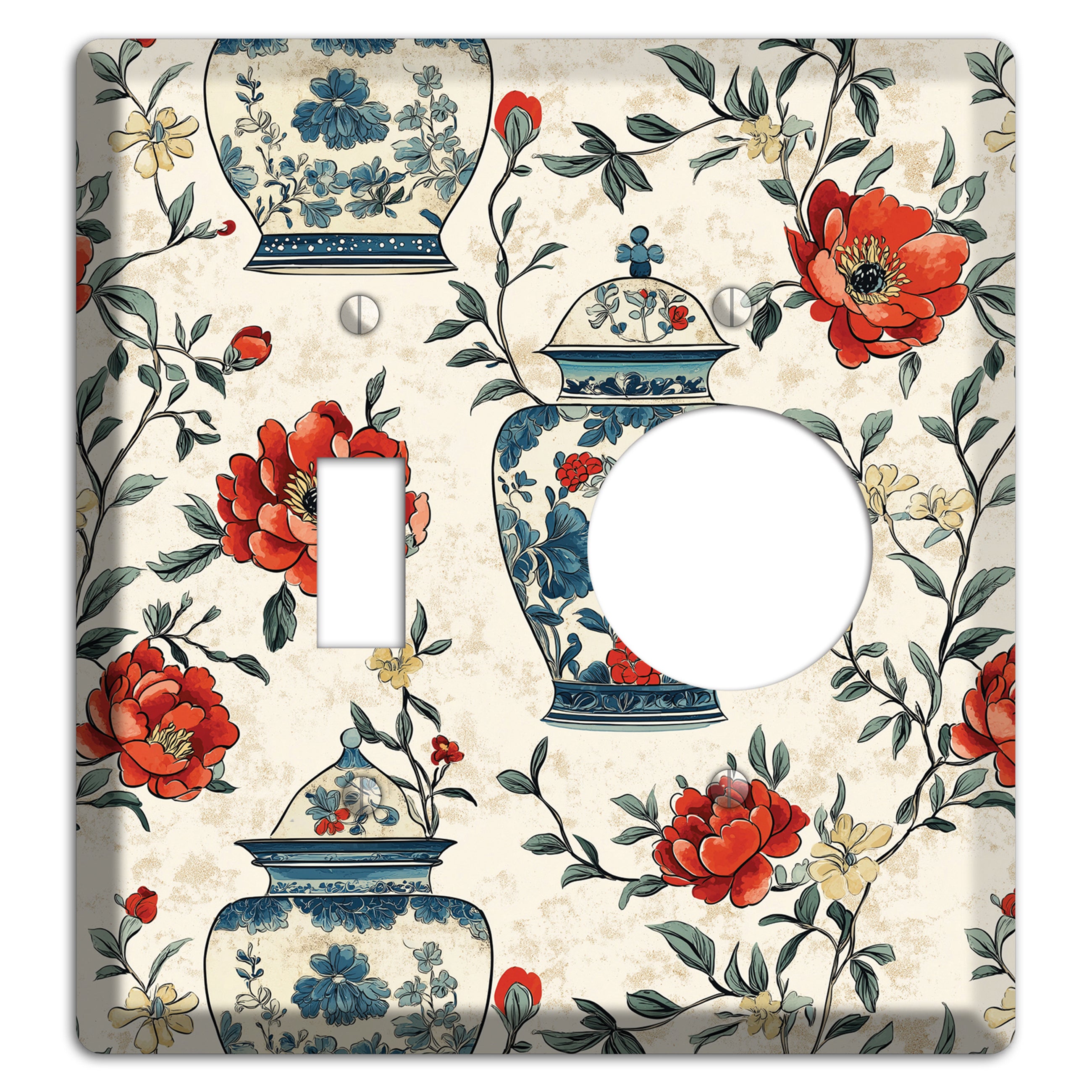 Porcelain & Peony Toggle / Receptacle Wallplate