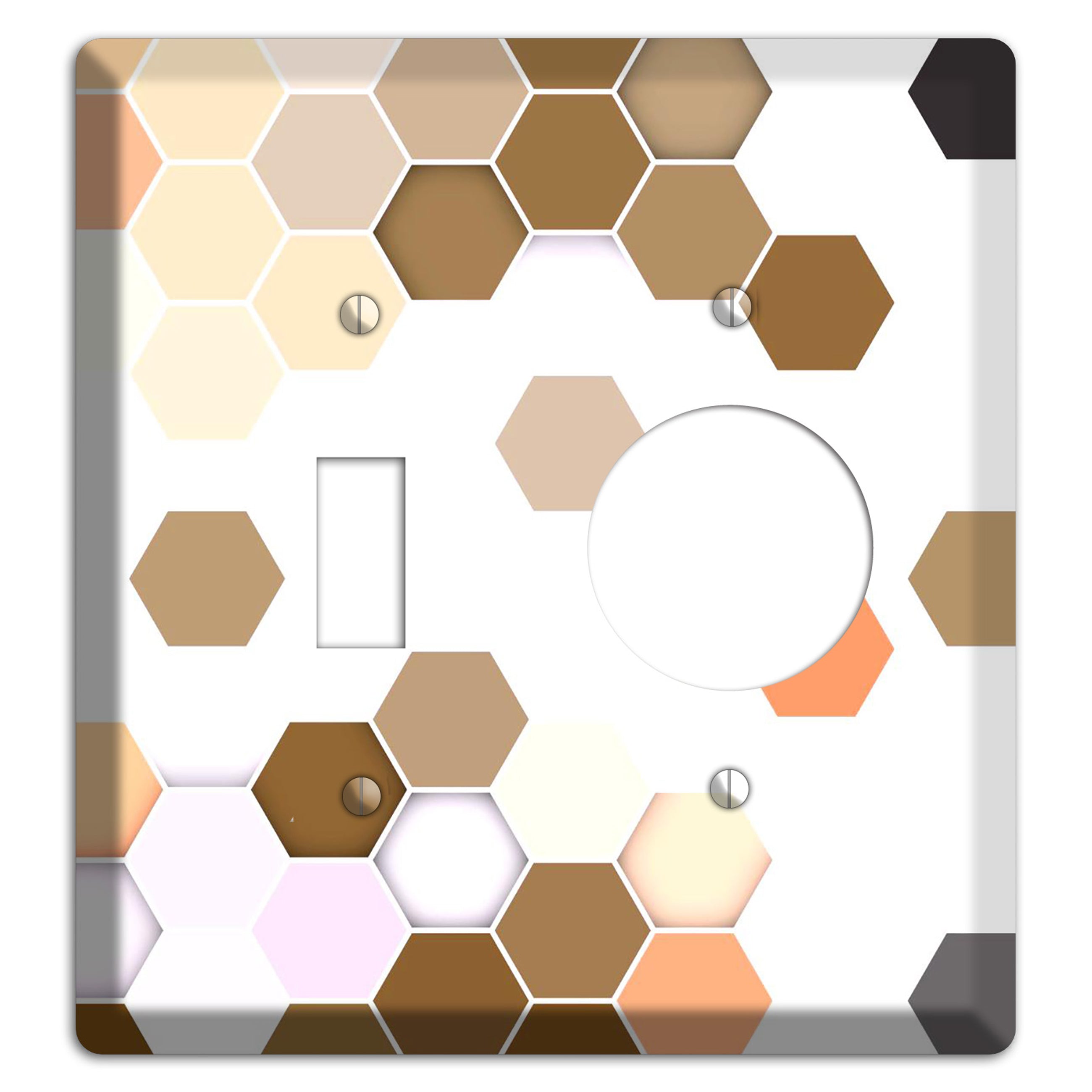 Hex Grid – Sunset Terracotta Toggle / Receptacle Wallplate