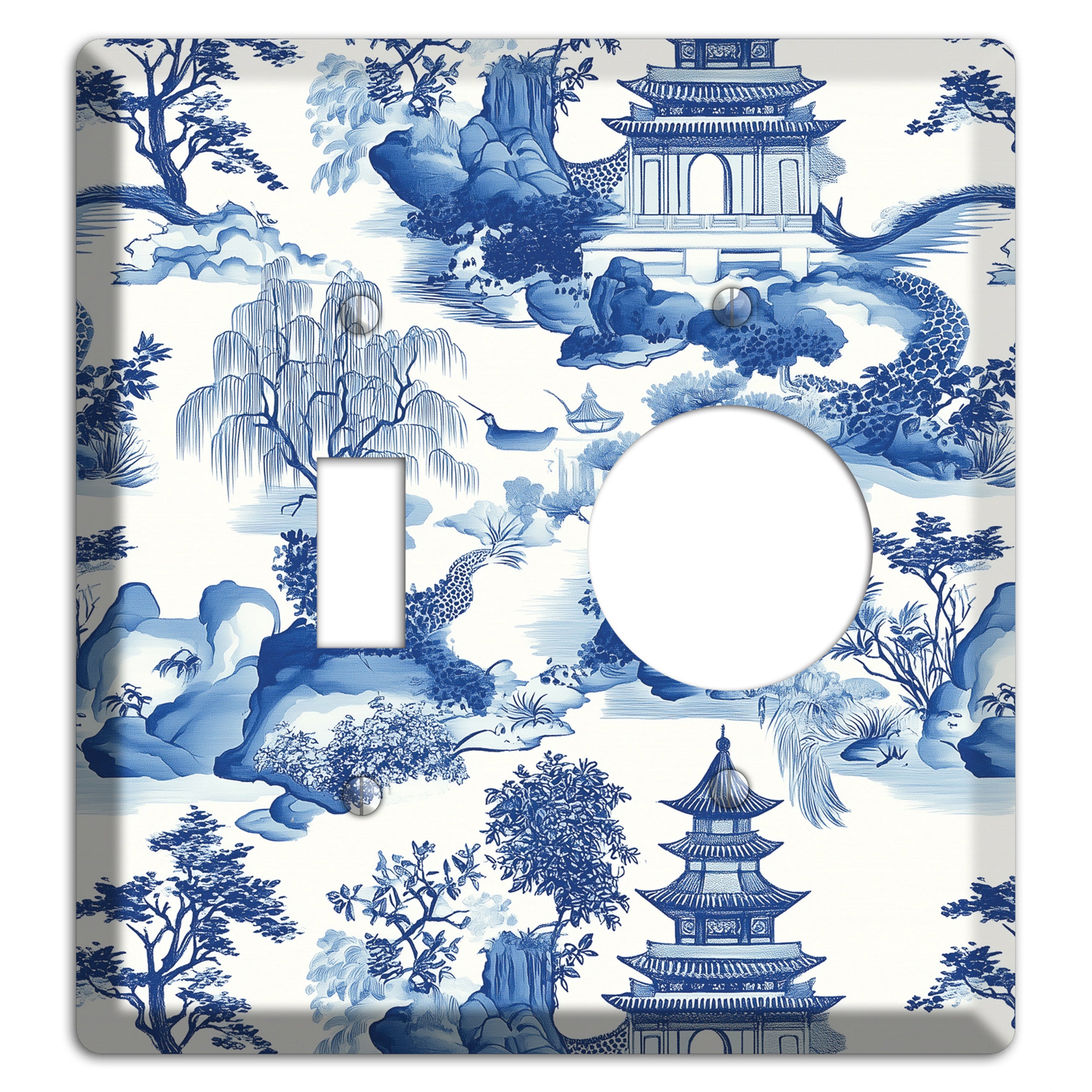 Willow & Pagoda Toggle / Receptacle Wallplate