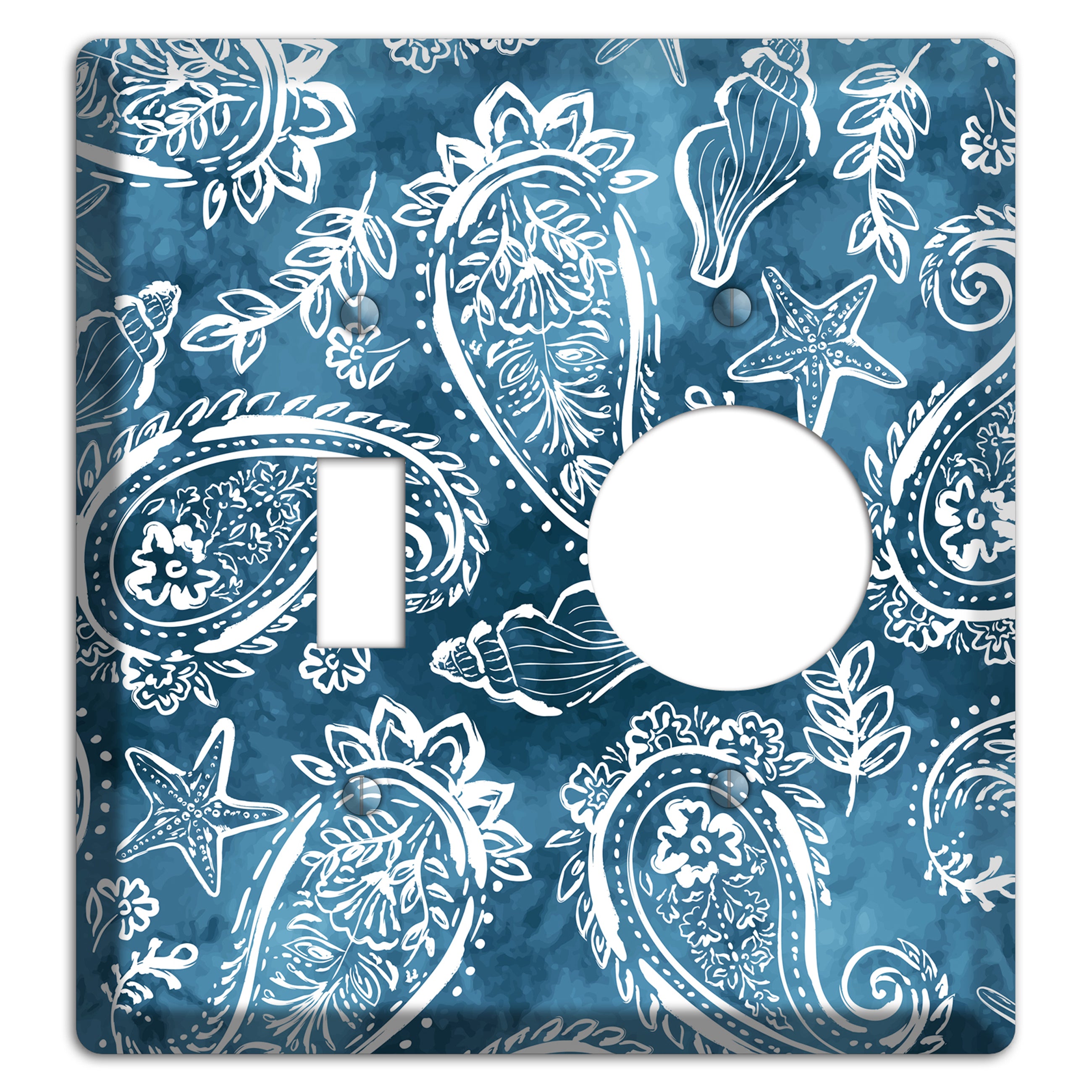 Indigo Tide Paisley Toggle / Receptacle Wallplate