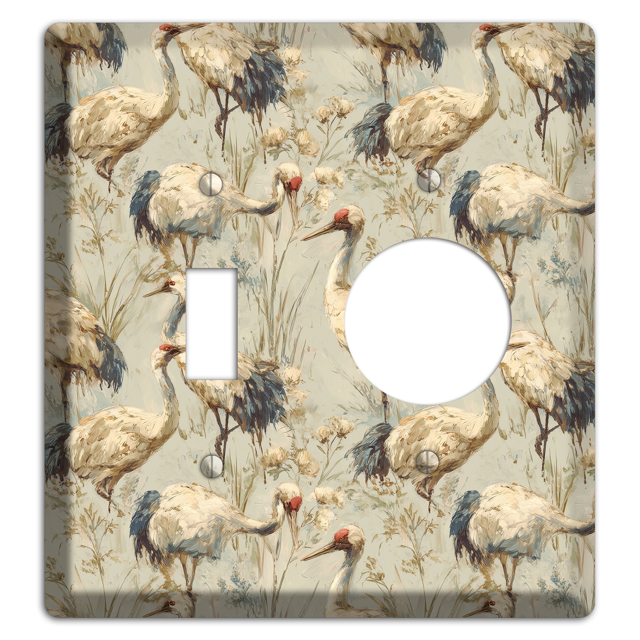 Driftwood Crane Marsh Toggle / Receptacle Wallplate