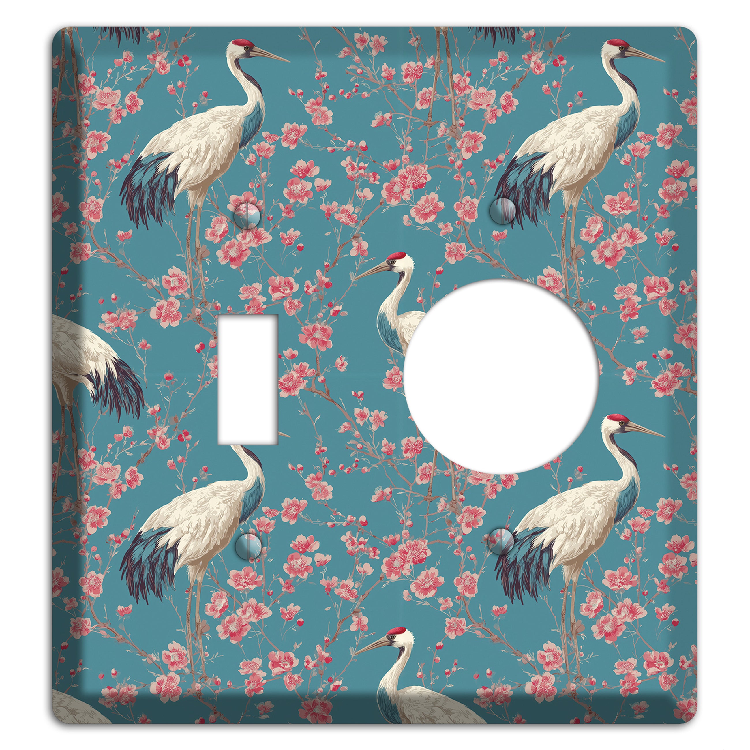 Azure Blossom Vigil Toggle / Receptacle Wallplate