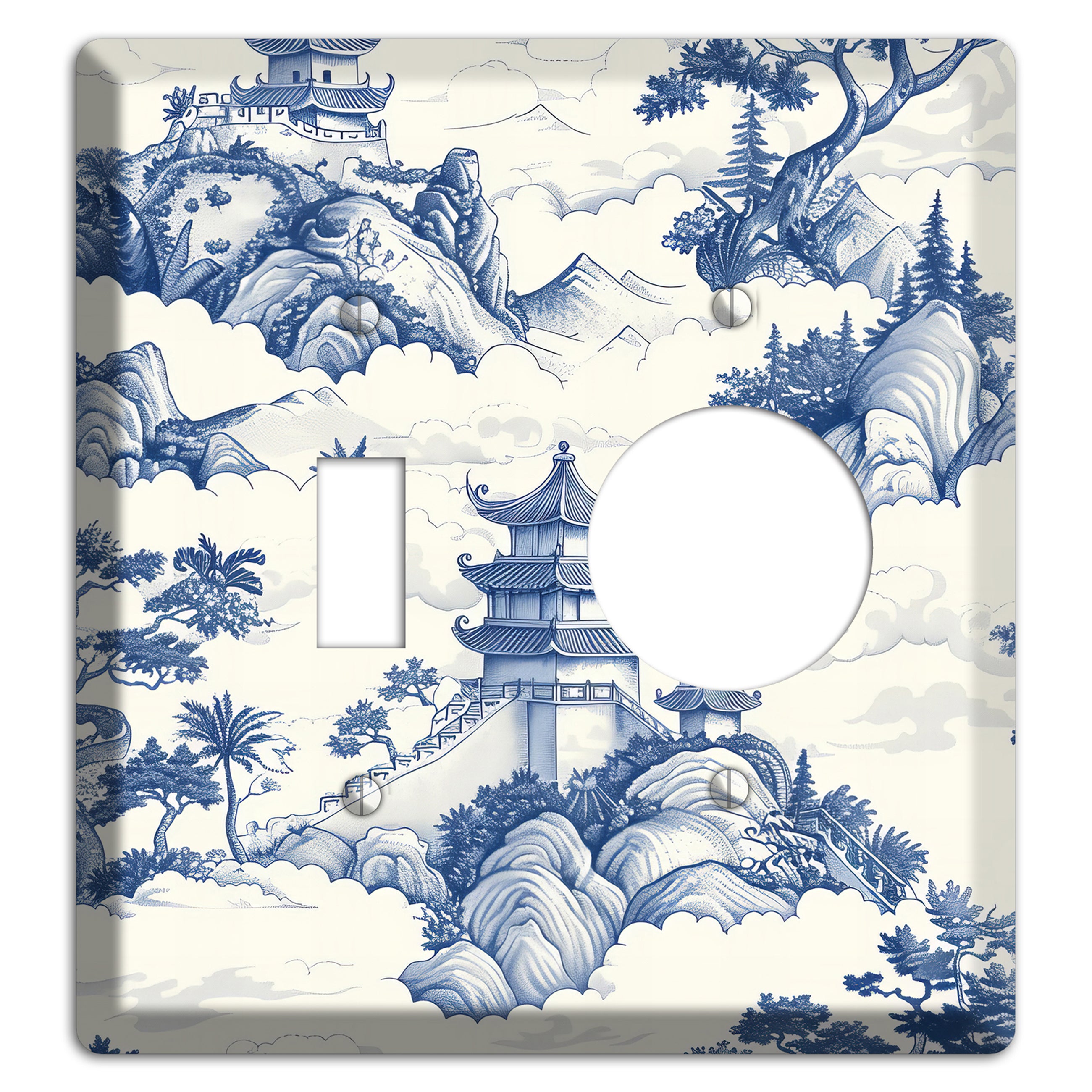 Celestial Pagoda Mist Toggle / Receptacle Wallplate