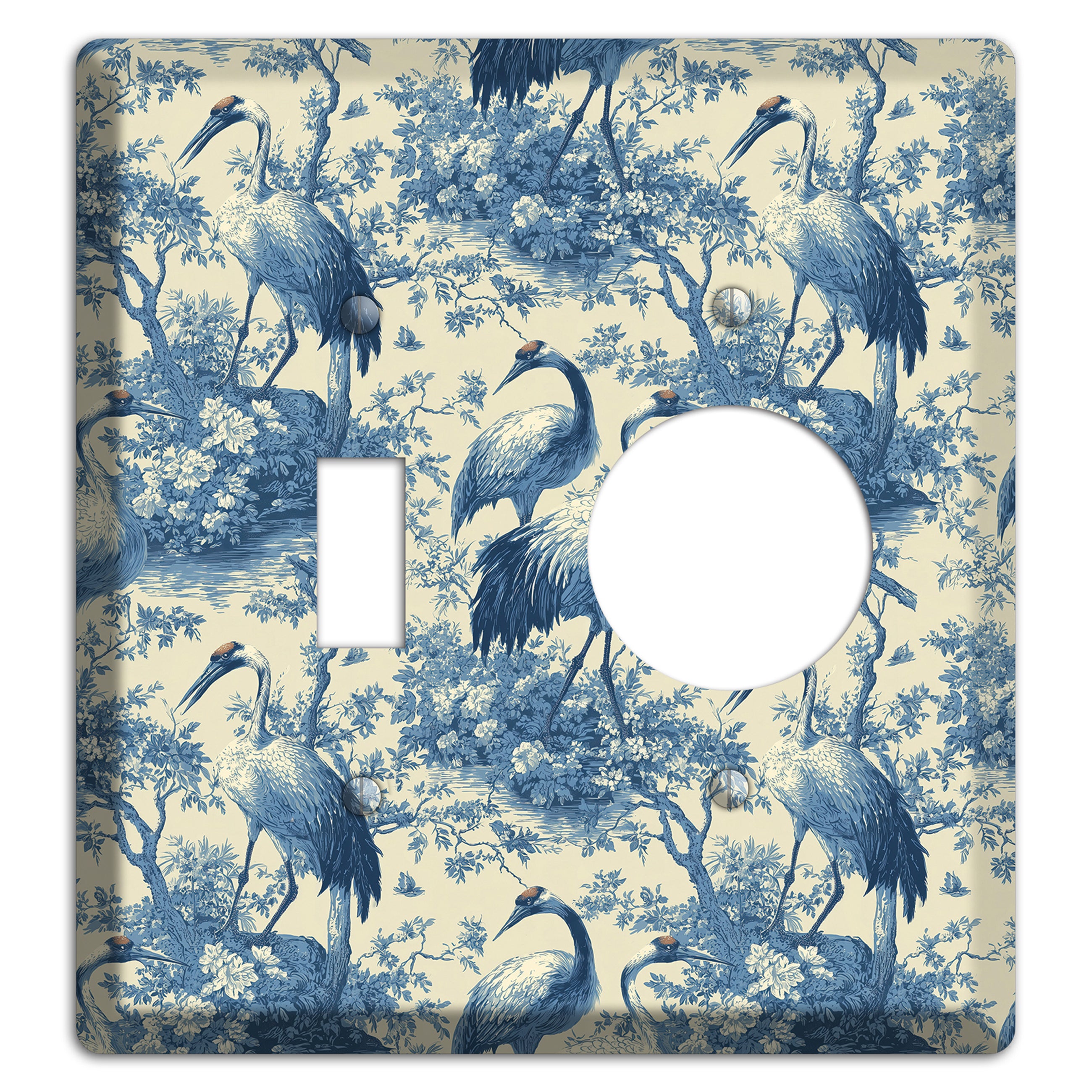 Cobalt Toile Vigil Toggle / Receptacle Wallplate