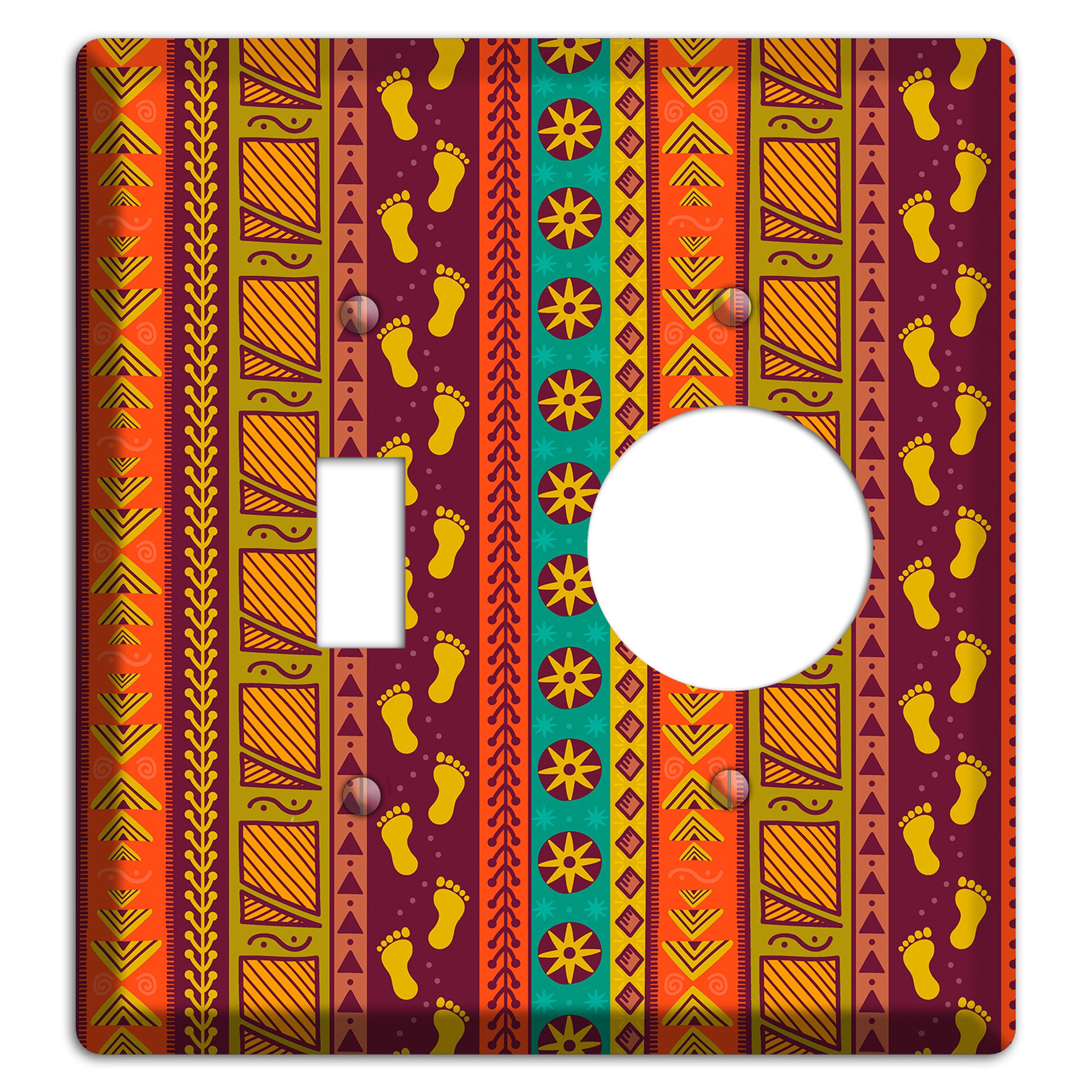 Tribal Footsteps Toggle / Receptacle Wallplate