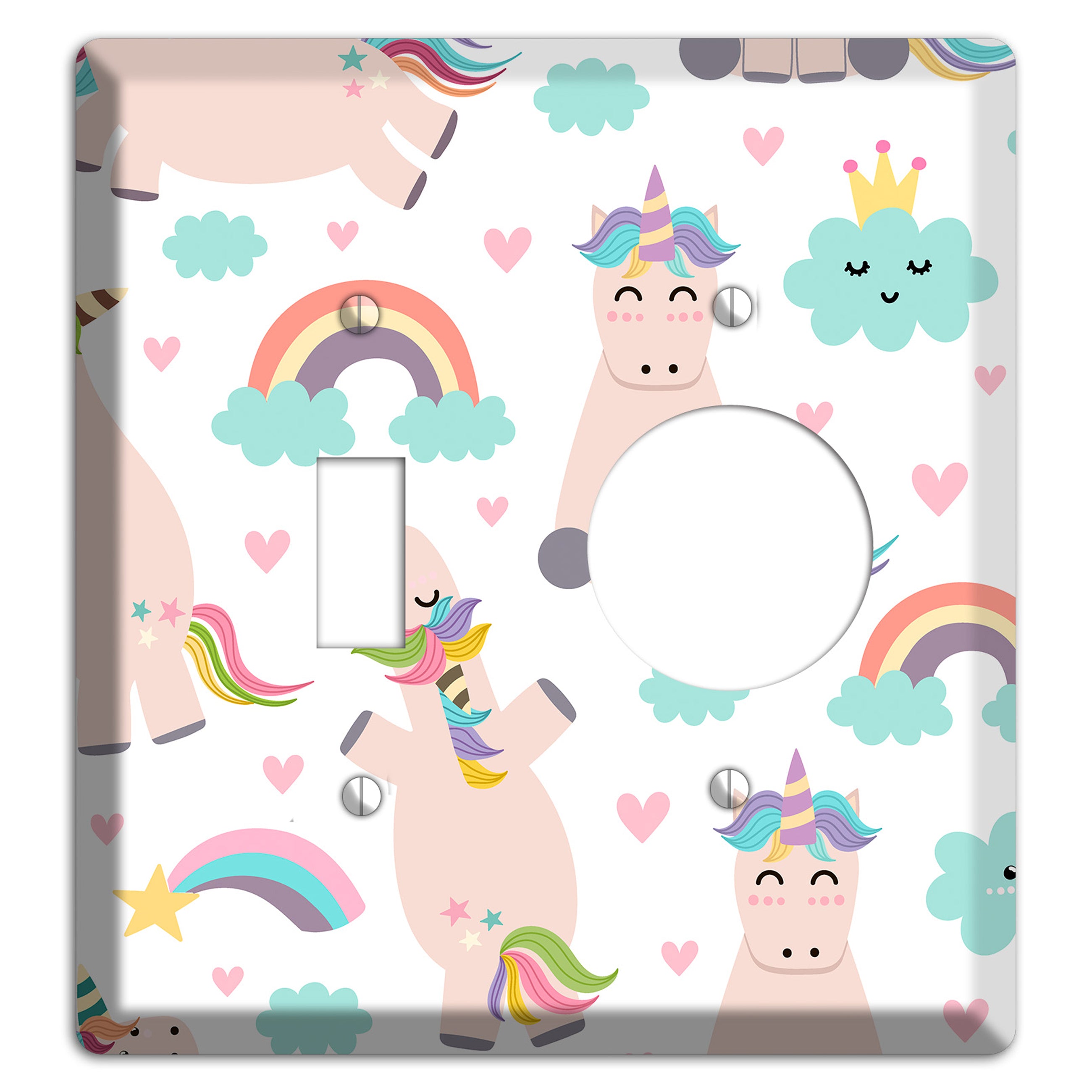 Rainbow Cloud Herd Toggle / Receptacle Wallplate
