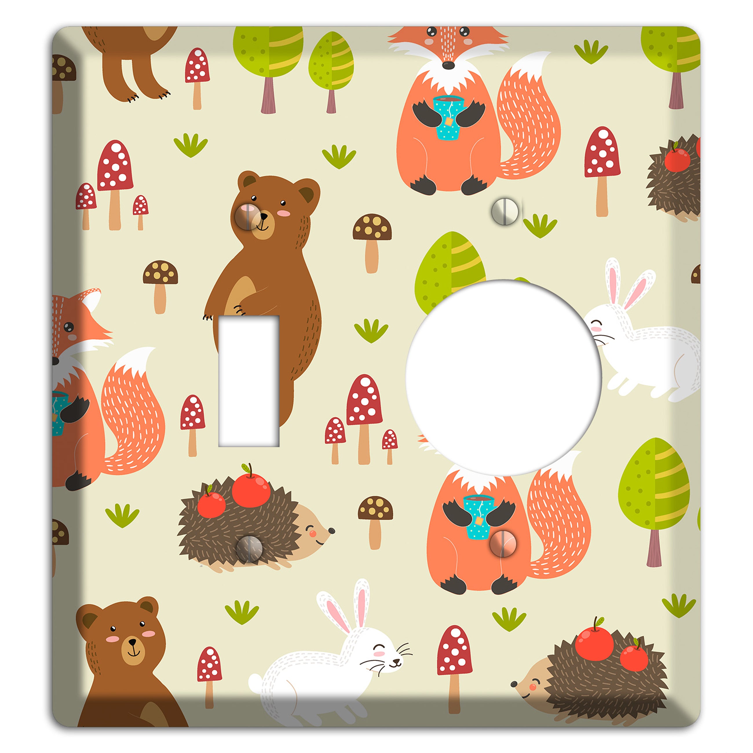 Forest Critters (Beige) Toggle / Receptacle Wallplate