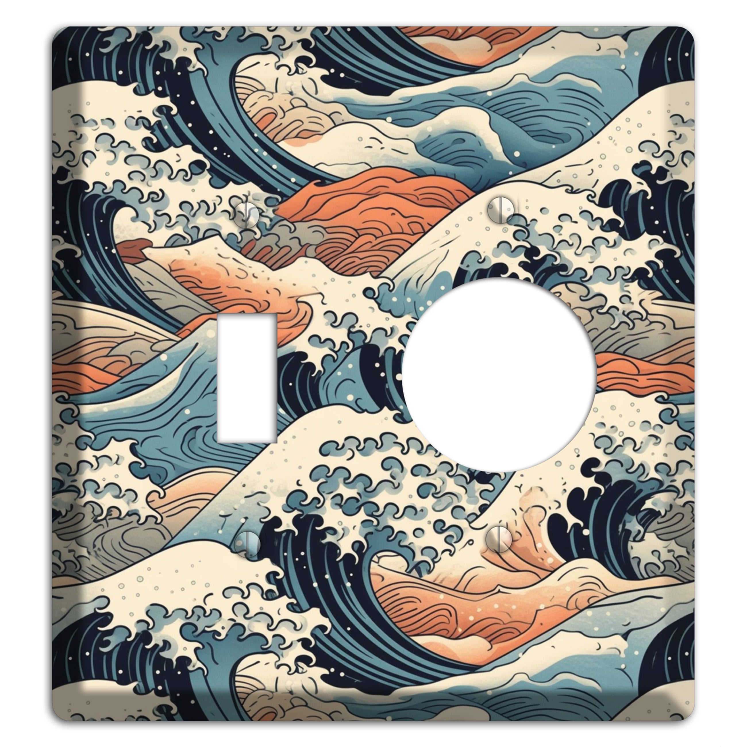 Crashing Tide Scroll Toggle / Receptacle Wallplate