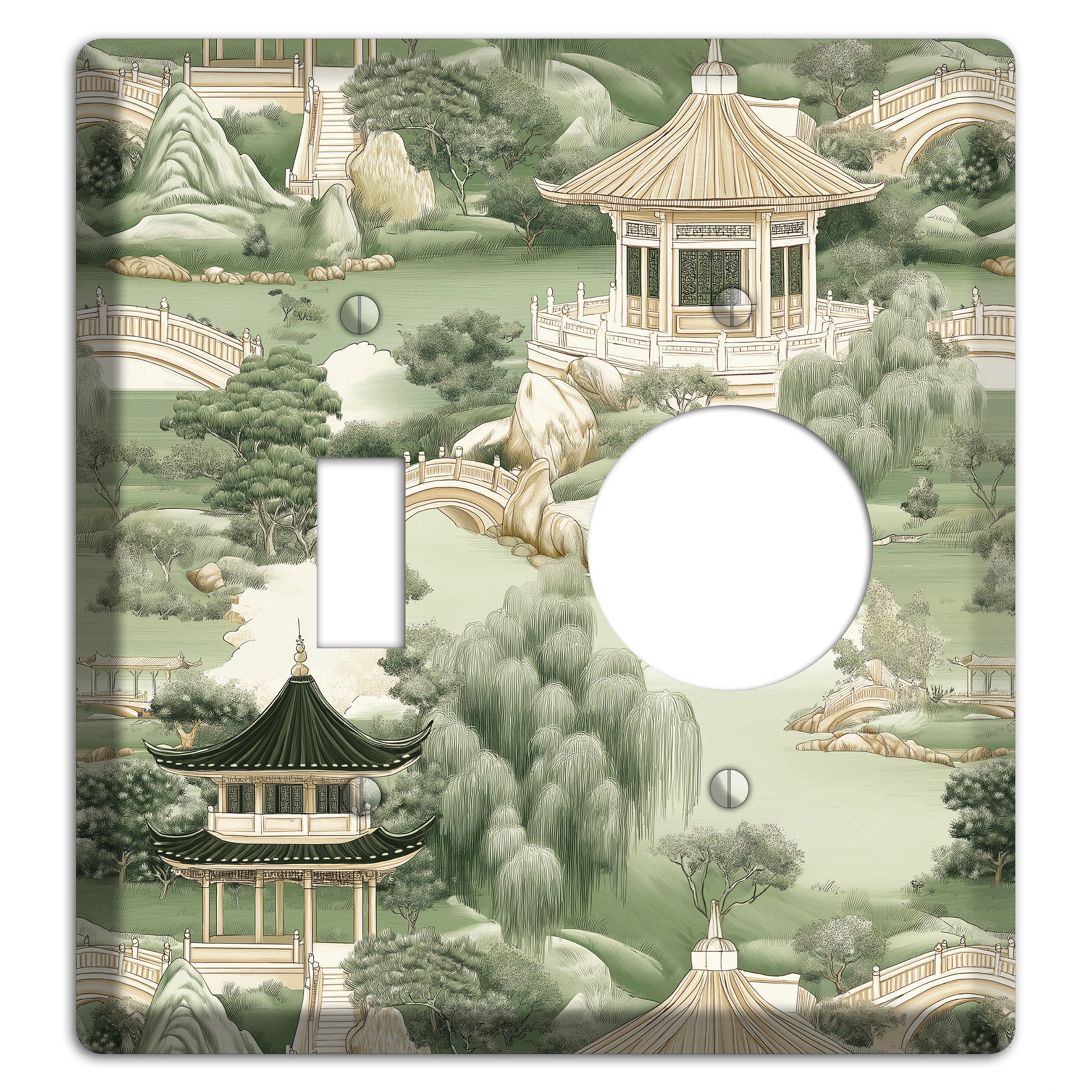 Jade Garden Toile Toggle / Receptacle Wallplate